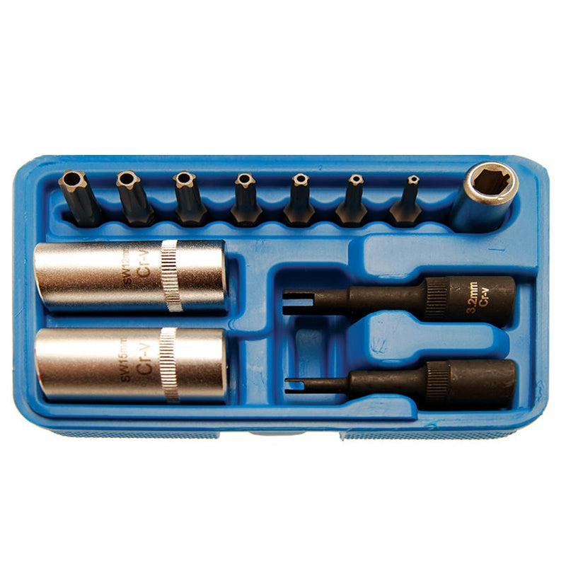 Set per Rimozione Valvole Impianti Aria Condizionata con Inserti 5 Punte con Foro art.BGS2275 BIBA-RICAMBI