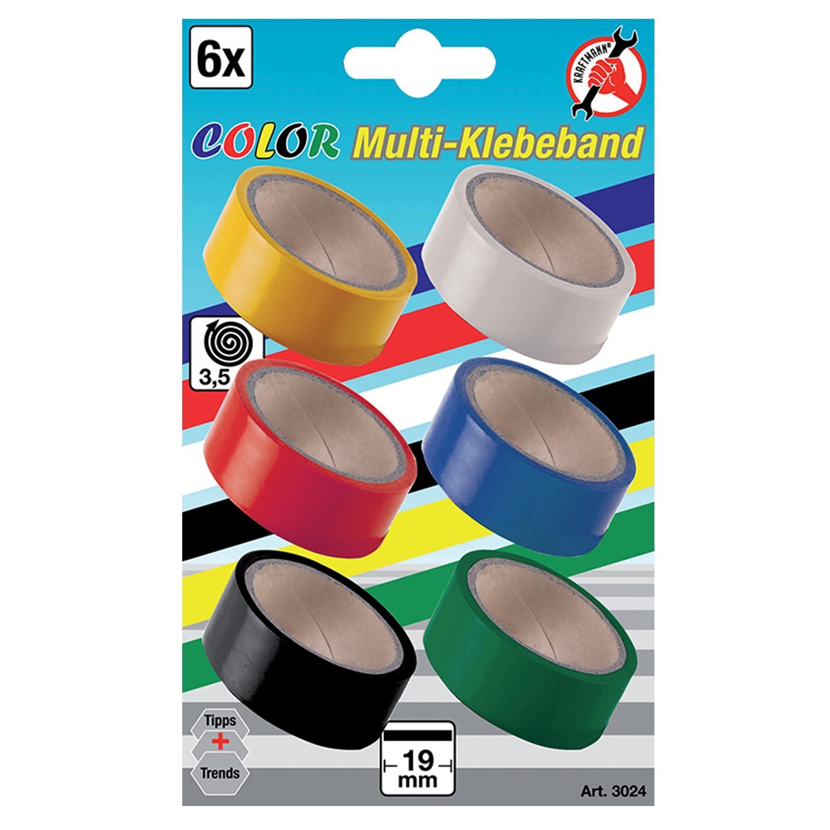 Set 6 Pezzi Nastro Adesivo art.BGS3024 BIBA-RICAMBI
