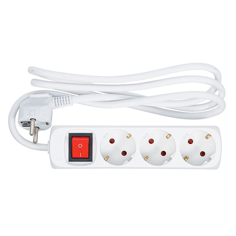 Presa Multipla con Interruttore IP 20 Lunghezza Cavo 1,4 Metri 6 Prese art.BGS3373 BIBA-RICAMBI