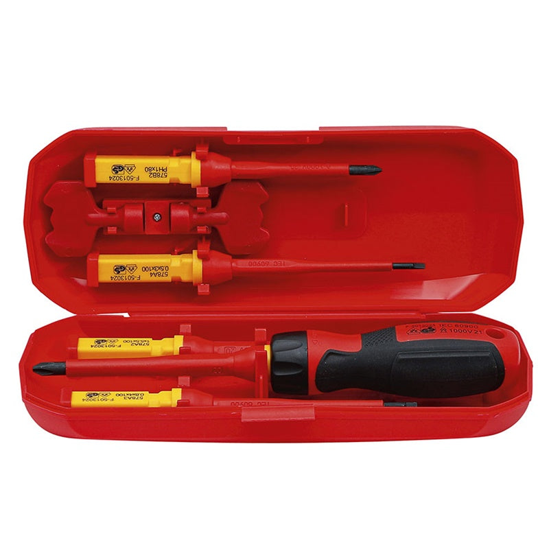 SET 8 PZ CACCIAVITI ISOLATI VDE CON LAME INTERCAMBIABILI ART.BGS35813 BIBA-RICAMBI