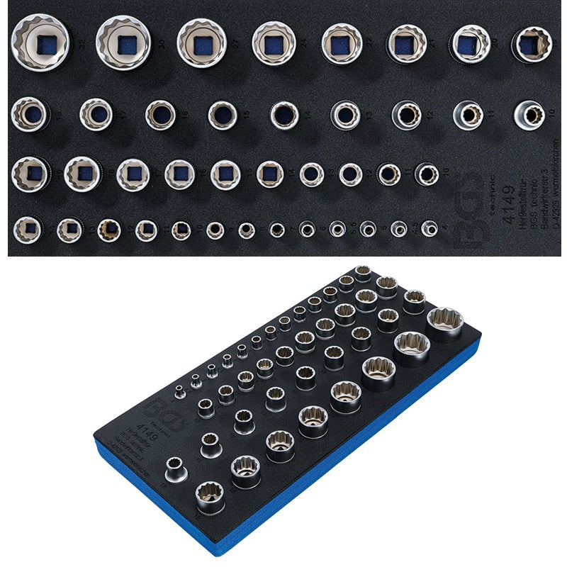 1/3 MODULO PER CARRELLO BUSSOLE POLIGONALI ATTACCO 1/4" - 3/8" - 1/2" 40 PEZZI ART.BGS4149 BIBA-RICAMBI