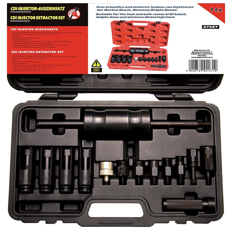 Kit 14 Pezzi per Estrattori Iniettori BGS67307 BIBA-RICAMBI