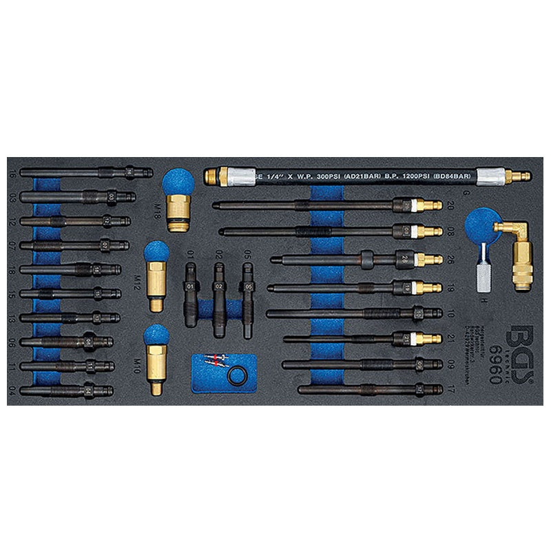 Set 30 Pezzi Adattatori per Tester di Compressione e Perdita di Pressione art.BGS6960 BIBA-RICAMBI