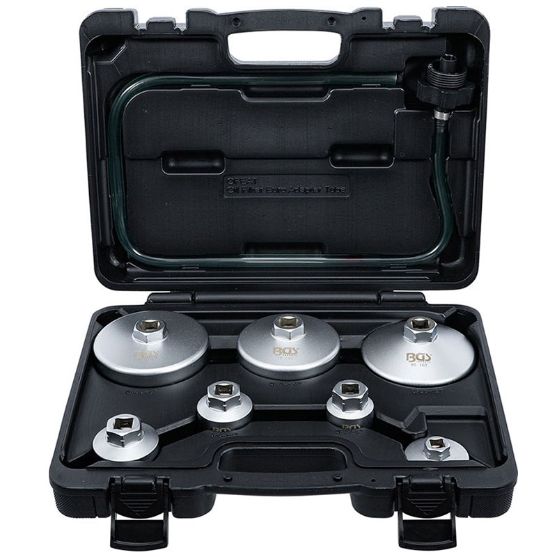SET 8 PZ CHIAVI A TAZZA PER FILTRI OLIO CON TUBO DI SCARICO DEL FILTRO DELL’OLIO ART.BGS72054 BIBA-RICAMBI