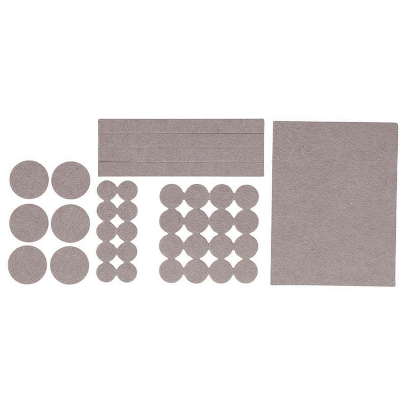 Assortimento 38 Pezzi Feltrini Auto Adesivi Beige art.BGS80715 BIBA-RICAMBI