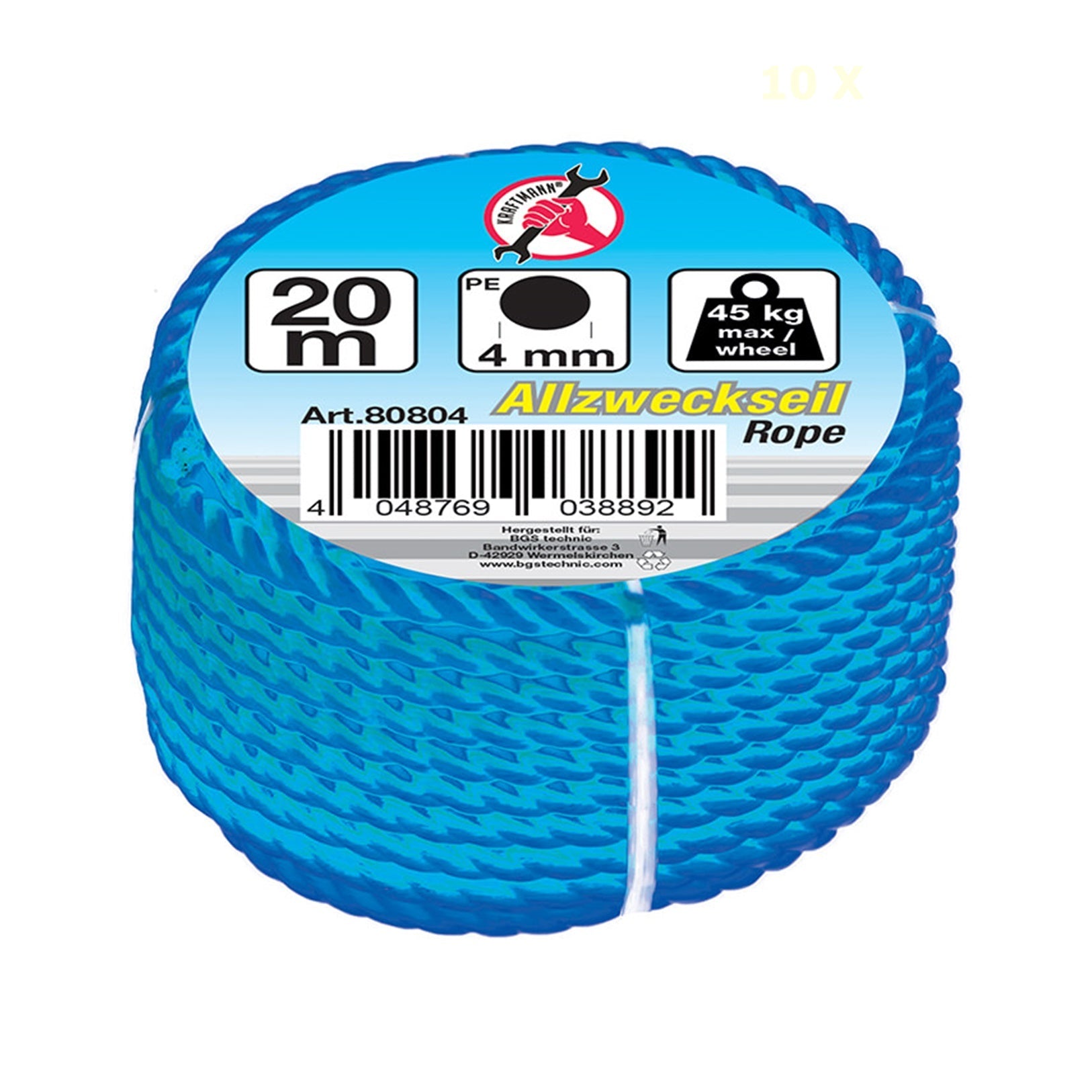 Corda 20 m x 4 mm art.BGS80804 BIBA-RICAMBI