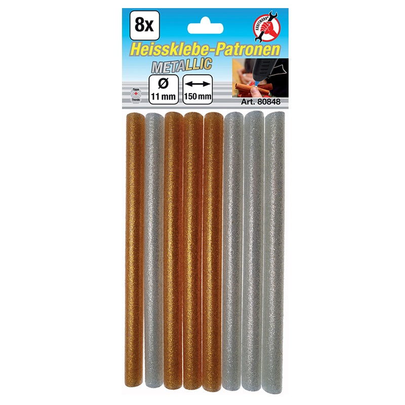 Set 8 Pezzi Stick Colla a Caldo Ø 11 mm X 150 mm art.BGS80848 BIBA-RICAMBI