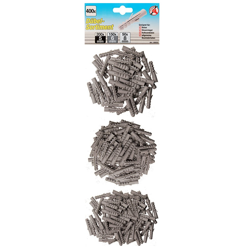 Assortimento 400 Pezzi Tasselli ad Espansione 5-6-9 mm art.BGS80850 BIBA-RICAMBI