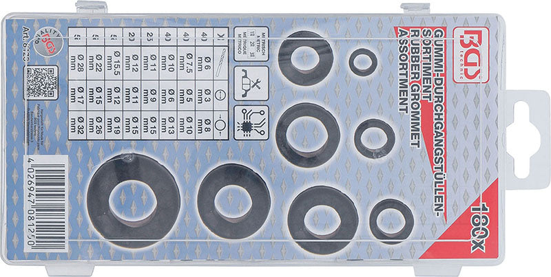 Assortimento guarnizioni passacavi in gomma 180 pezzi ASTA