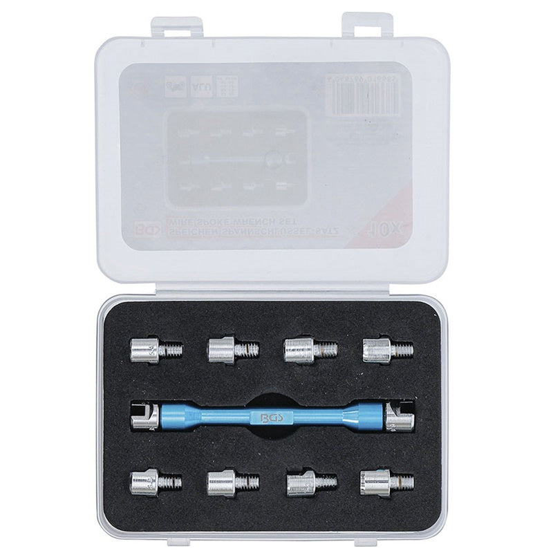 Assortimento 10 Pezzi Chiave per Nippli Raggi Ruote con Teste Intercambiabili BGS8361 BIBA-RICAMBI