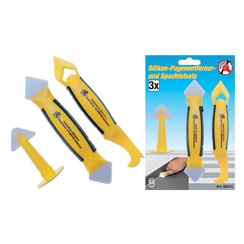Set 3 Pezzi Utensili per Rimozione Sigillature e per Stendere Silicone art.BGS85213 BIBA-RICAMBI