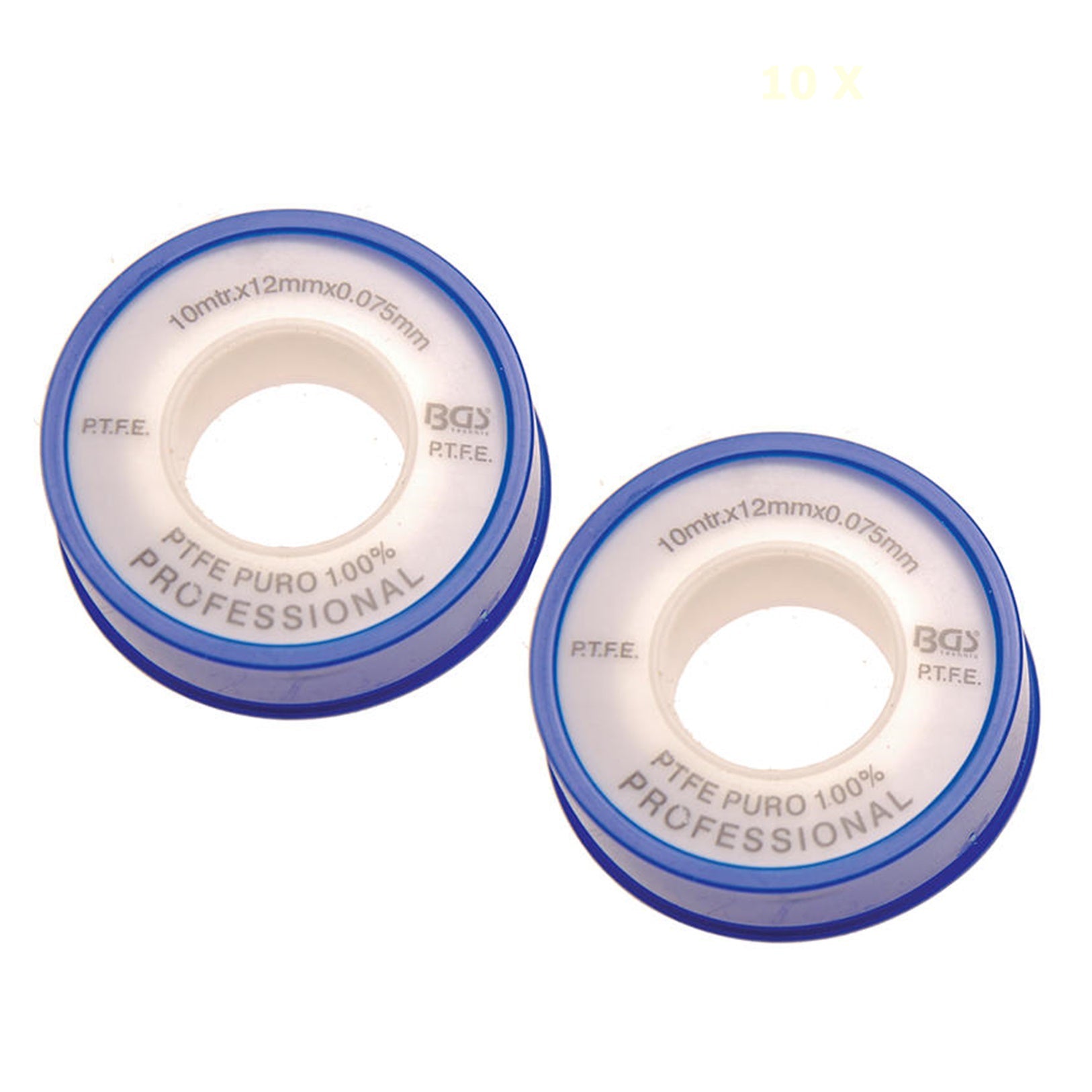 Set 2 Pezzi Nastro in Teflon (PTFE) 12mm x 10 M art.BGS8582 BIBA-RICAMBI