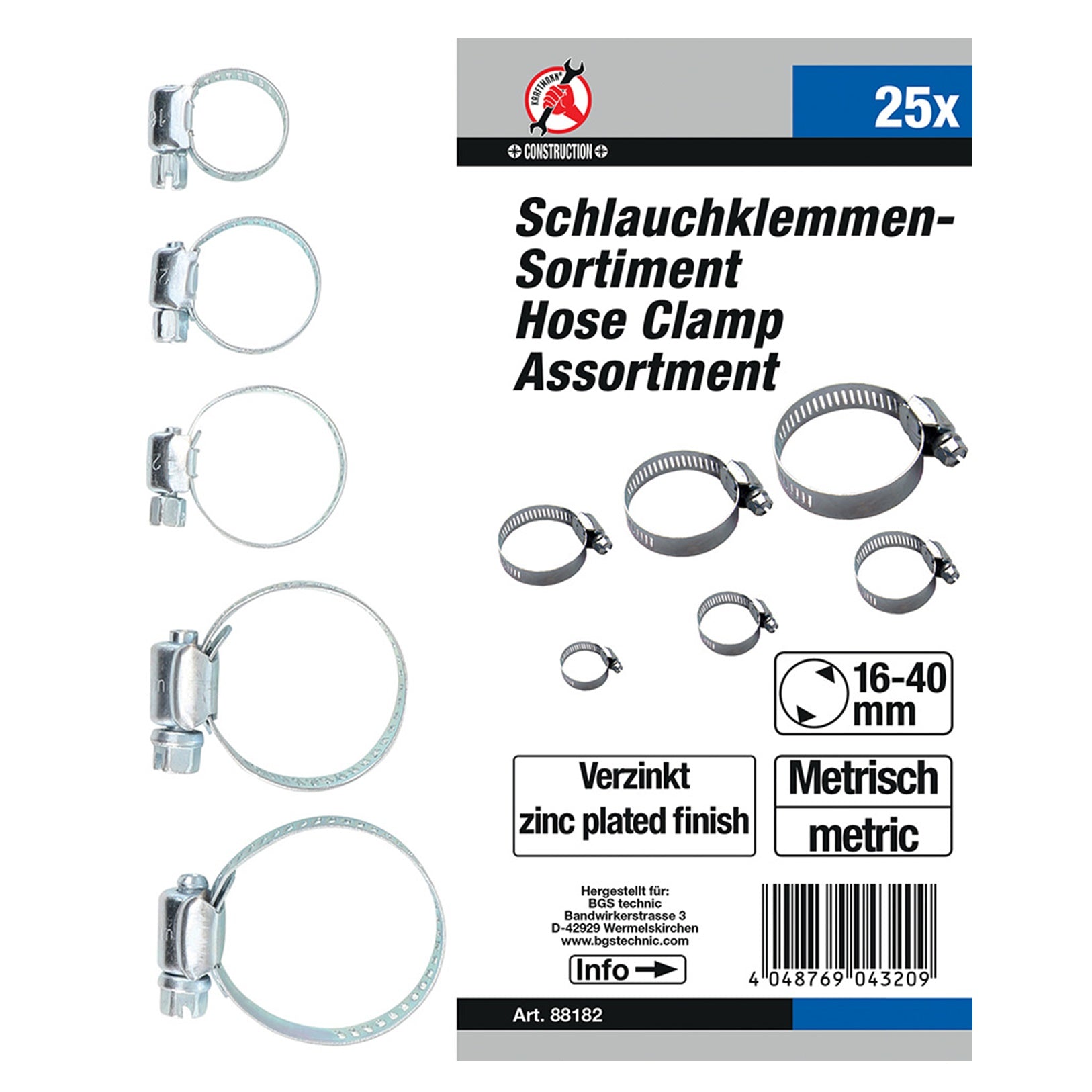 Assortimento 25 Pezzi Fascette Stringitubi art.BGS88182 BIBA-RICAMBI