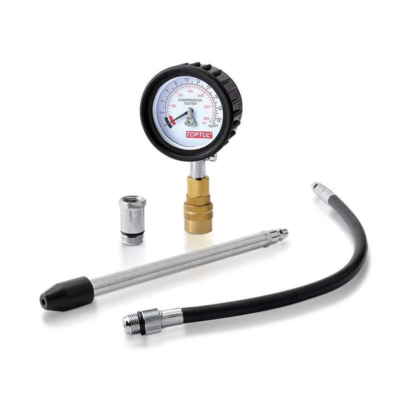 Serie Tester Compressione Unico Benzina Marca Toptul BIBA-RICAMBI