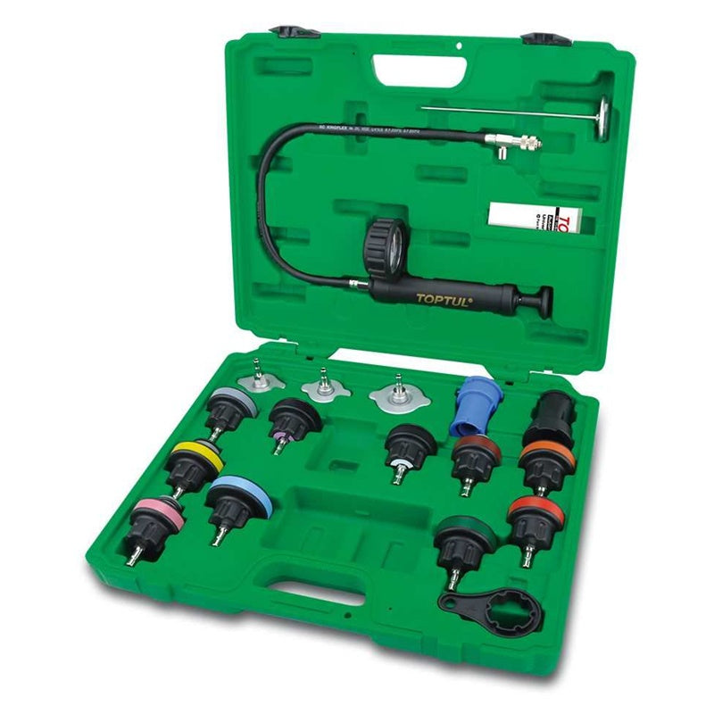 Serie Tester Pressione Radiatore Universale 18 Pz Marca Toptul BIBA-RICAMBI