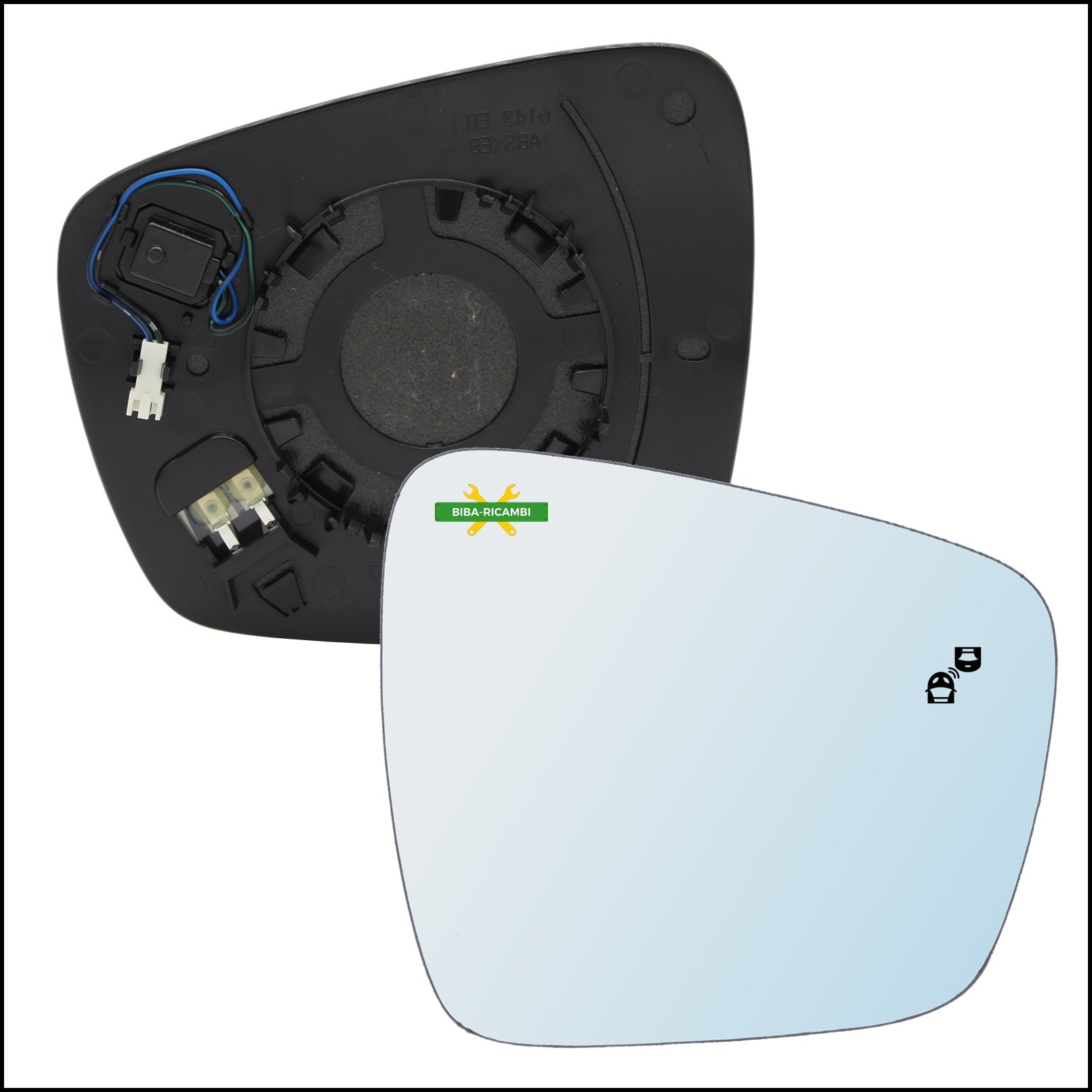 Piastra Specchio Retrovisore Con Blind Spot Lato Dx-Passeggero Per Renault Espace V (JR) dal 2015> BIBA-RICAMBI