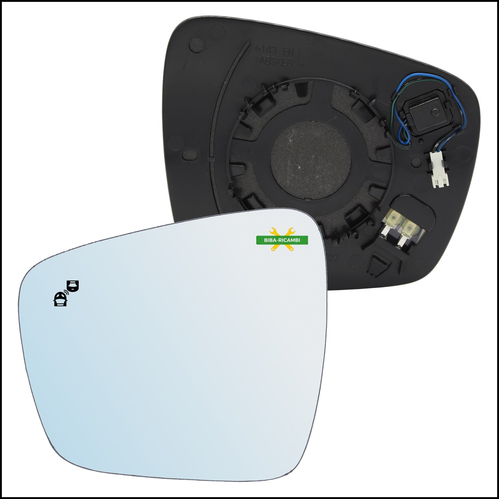 Piastra Specchio Retrovisore Con Blind Spot Lato Sx-Guidatore Per Renault Grand Scenic IV (R9) dal 2016> BIBA-RICAMBI