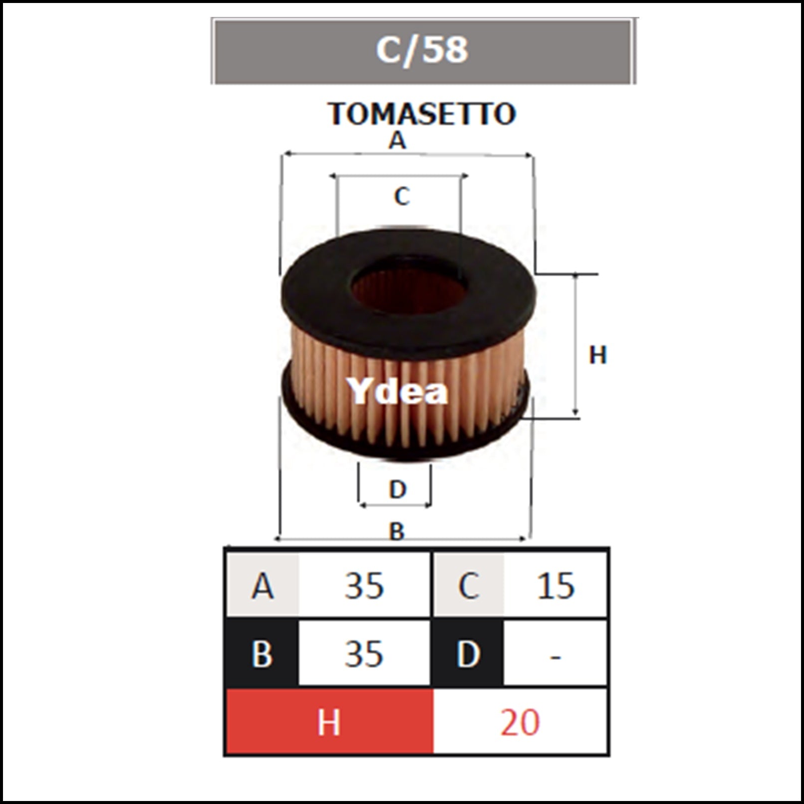 Filtro Gpl Impianto Tomasetto art.C/58 BIBA-RICAMBI
