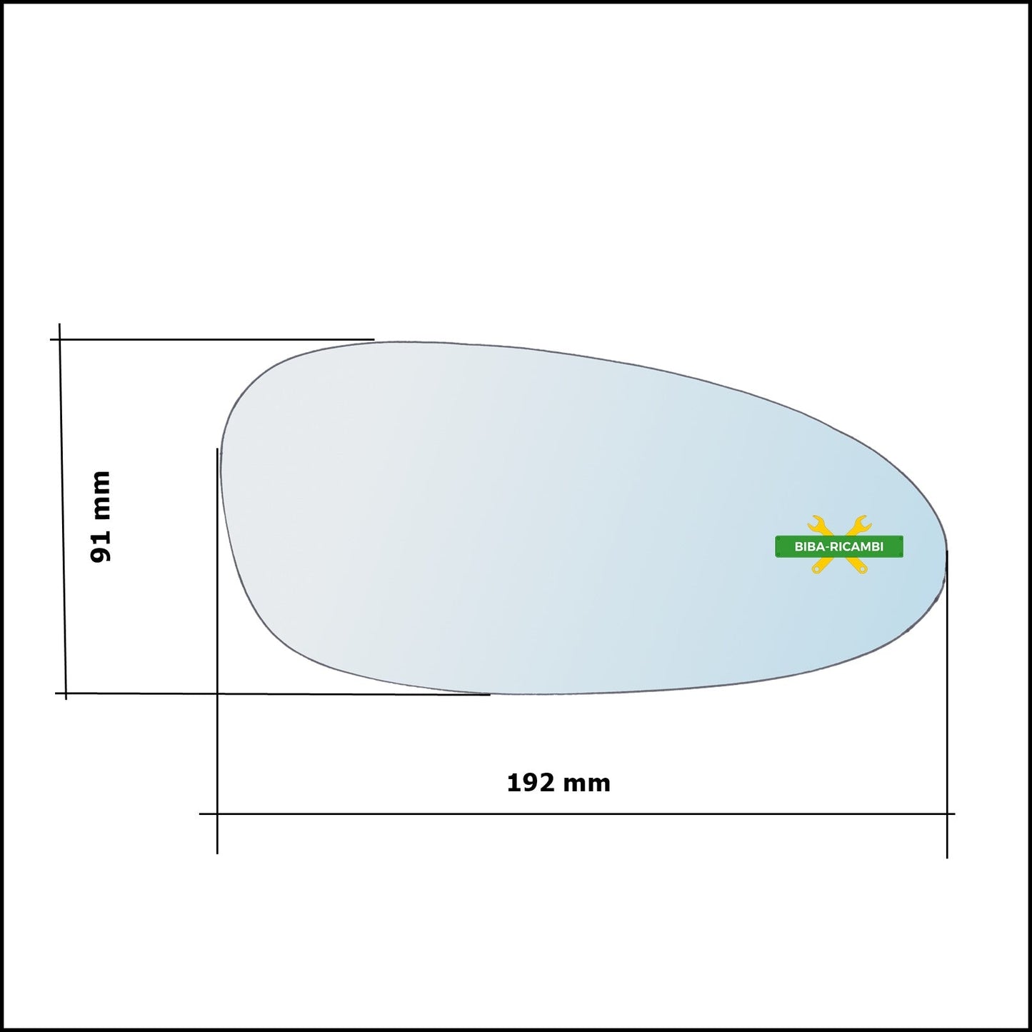 Vetro Specchio Retrovisore Cromato Lato Dx-Passeggero Per Porsche Cayman I (987) solo dal 2005-2008 BIBA-RICAMBI