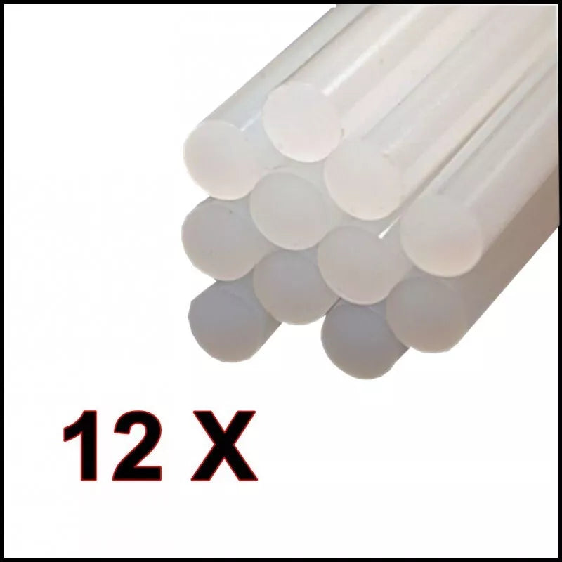 12 Stick colla a caldo transparente per pistola termocollante FERMEC