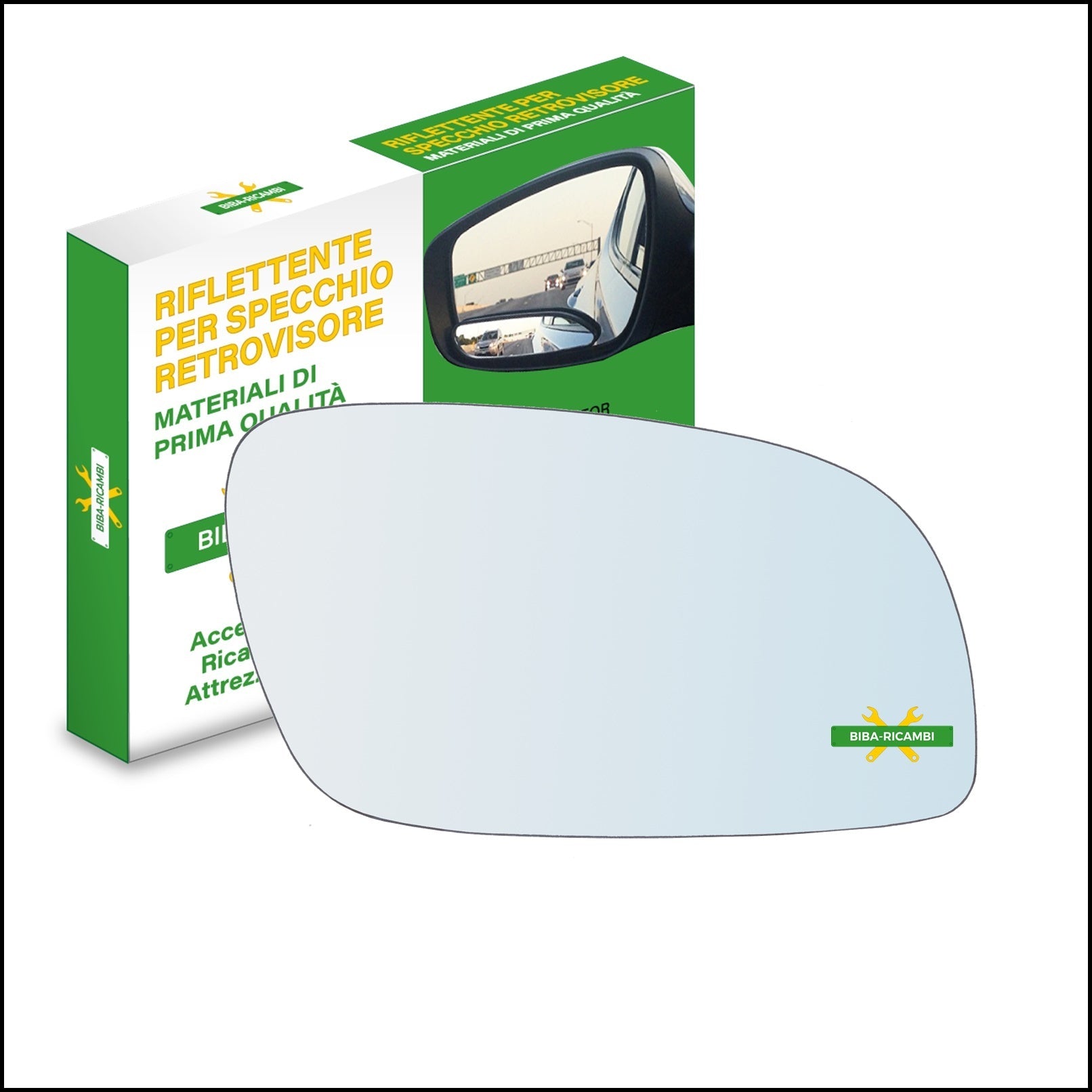 Vetro Specchio Retrovisore Lato Dx-Passeggero Per Volkswagen Touran 2003-2010 BIBA-RICAMBI