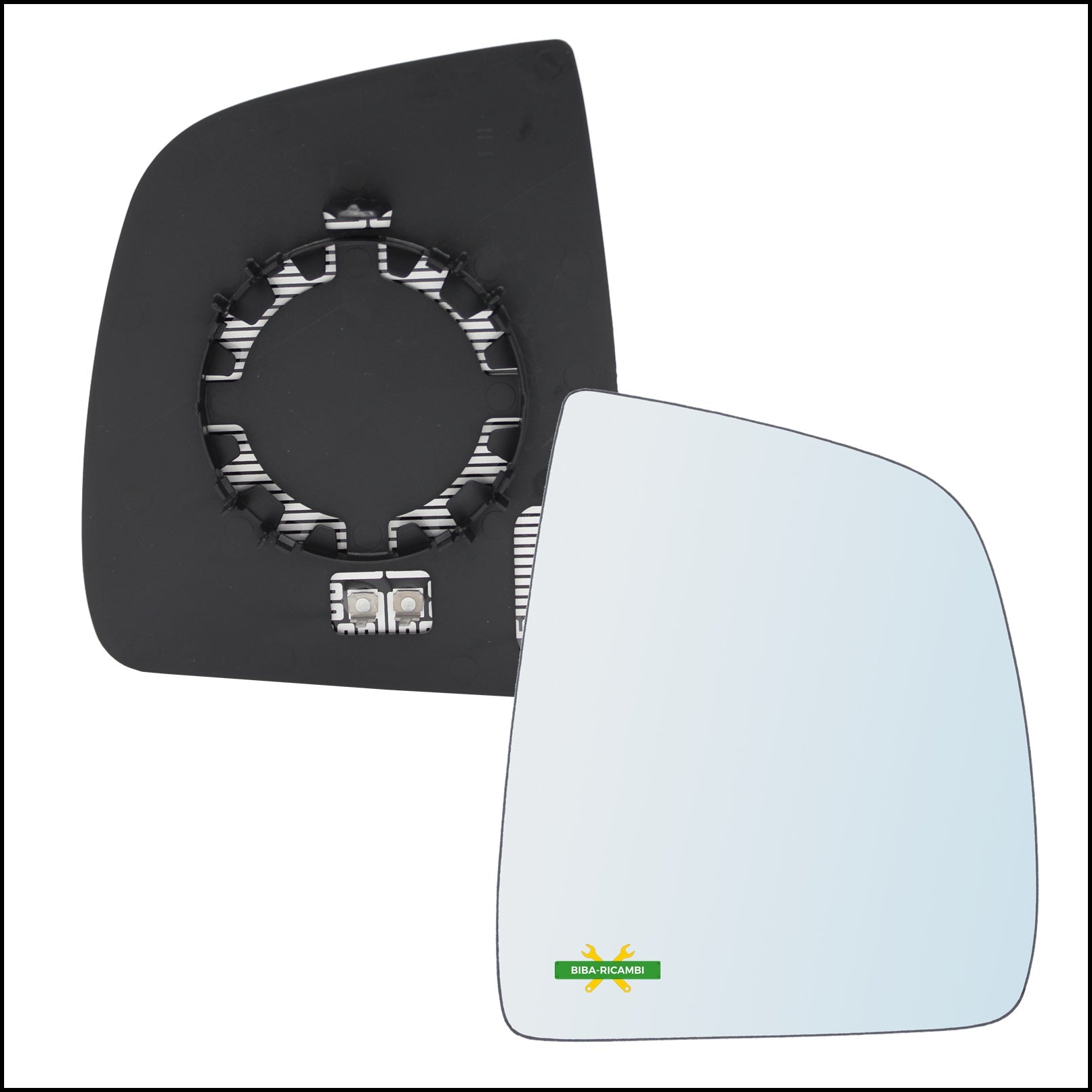 V. Piastra Specchio Superiore Retrovisore Termica Lato Dx-Passeggero Per Fiat Doblo II (263) dal 2009> BIBA-RICAMBI