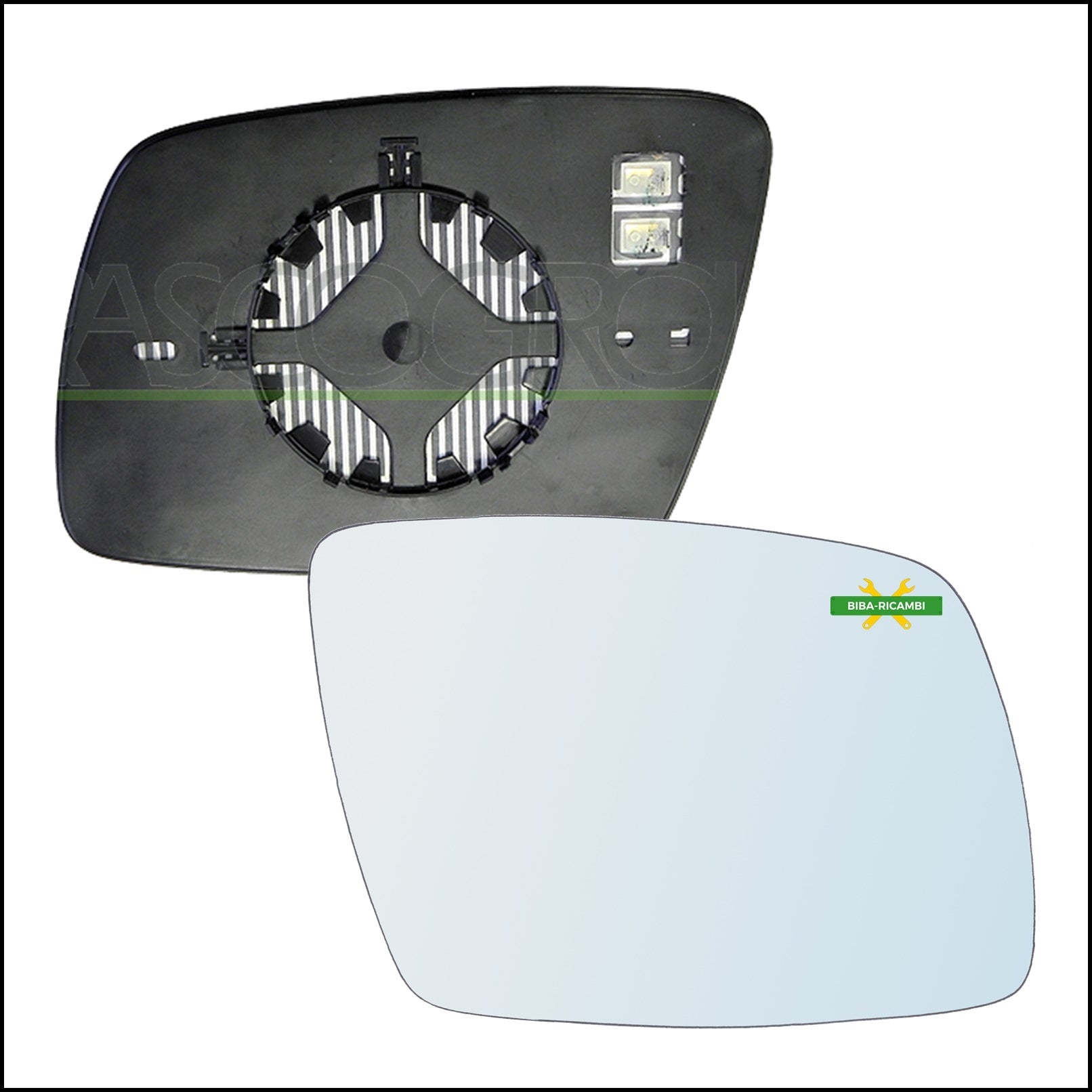 Piastra Specchio Retrovisore Termica Lato Dx-Passeggero Per Dodge Journey (JC) dal 2008> BIBA-RICAMBI