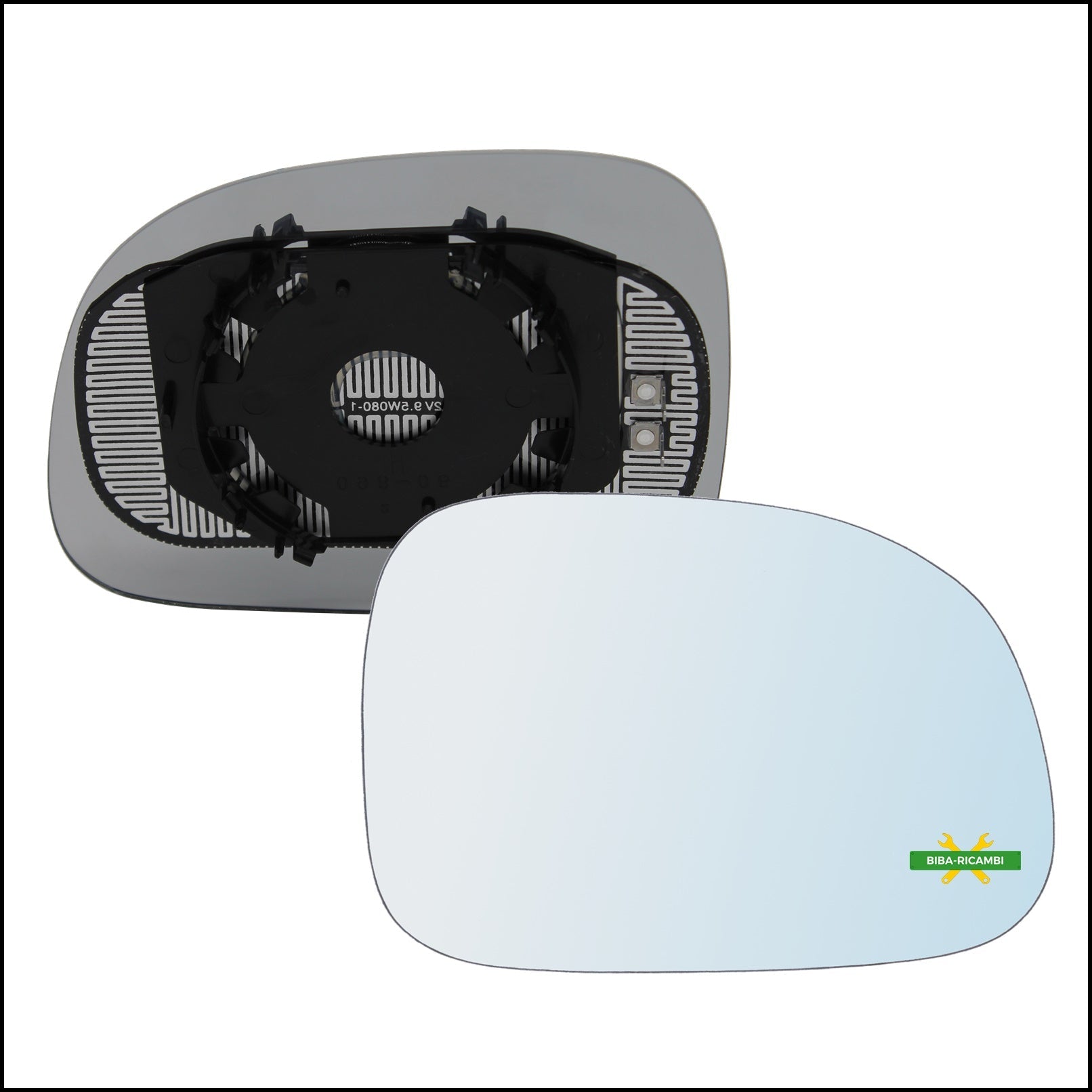 V. Piastra Specchio Retrovisore Termica Lato Dx-Passeggero Per Fiat Panda II (169) solo dal 2008> (Specchio piu Grande) BIBA-RICAMBI