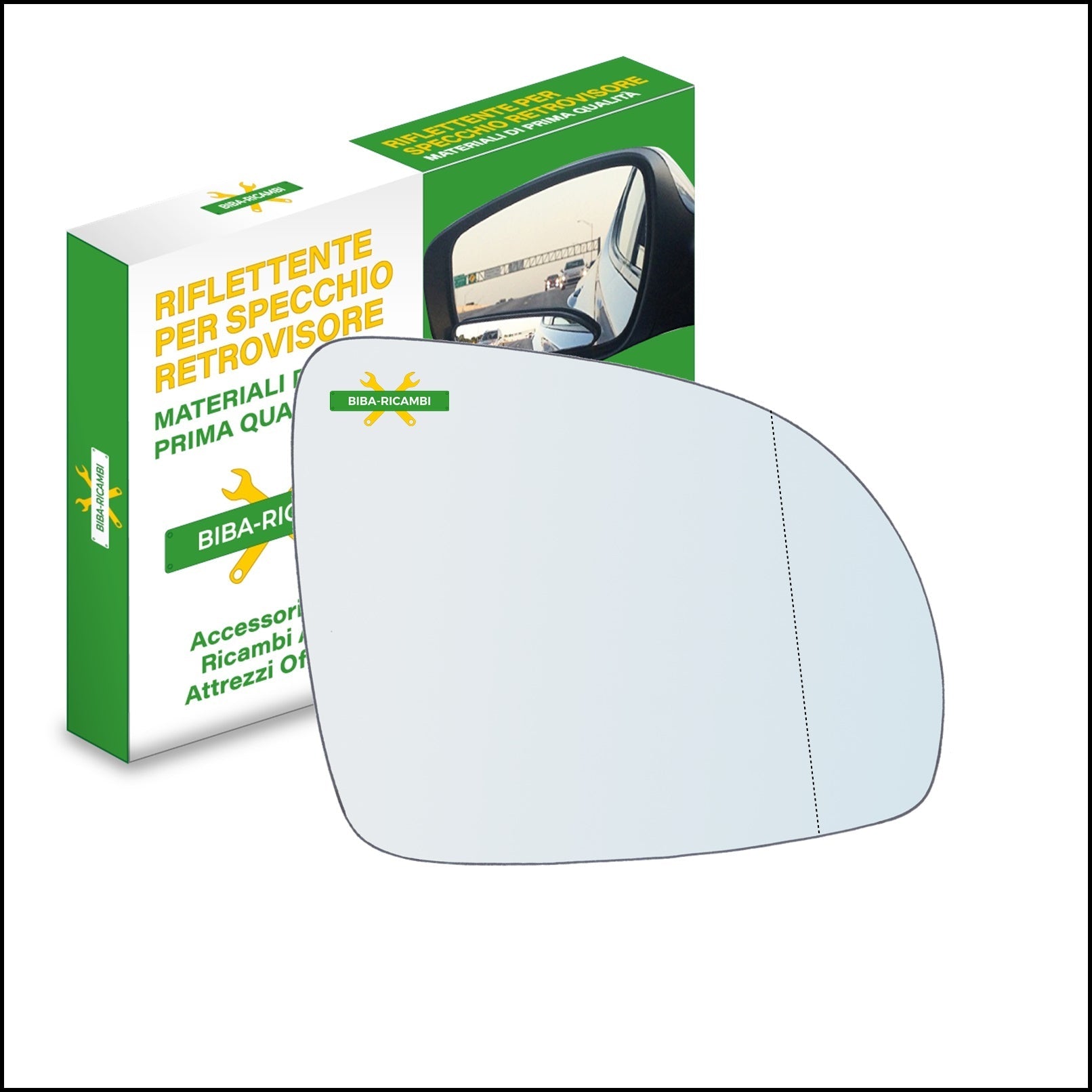 Vetro Specchio Retrovisore Asferico Lato Dx-Passeggero Per Kia Picanto I (SA) solo dal 2008-2011 BIBA-RICAMBI