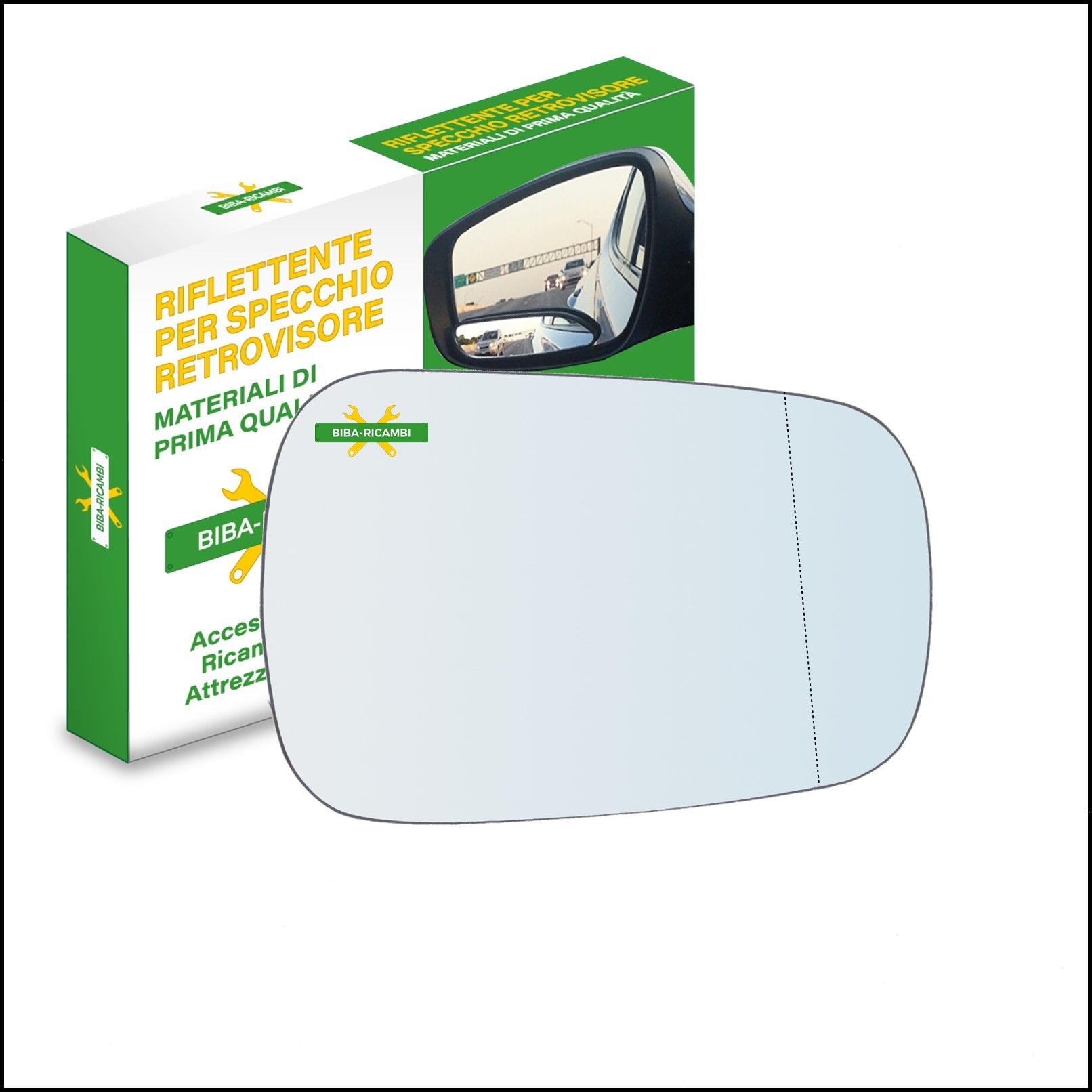 Vetro Specchio Retrovisore Asferico Lato Dx-Passeggero Per Ford Fusion (JU) solo dal 2002-2005 BIBA-RICAMBI