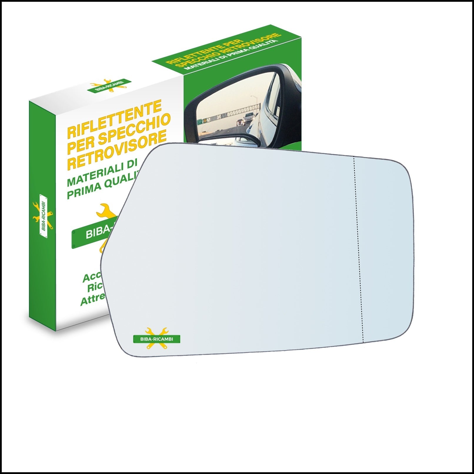 Vetro Specchio Retrovisore Asferico Lato Dx-Passeggero Skoda Forman Dal 1987-2004 BIBA-RICAMBI
