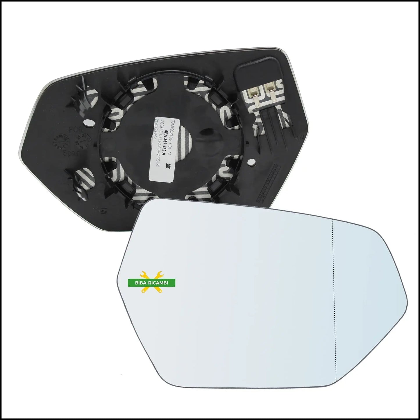 Piastra Specchio Retrovisore Termica Asferica Lato Dx-Passeggero Per Seat Leon IV (KL) dal 2019> BIBA-RICAMBI
