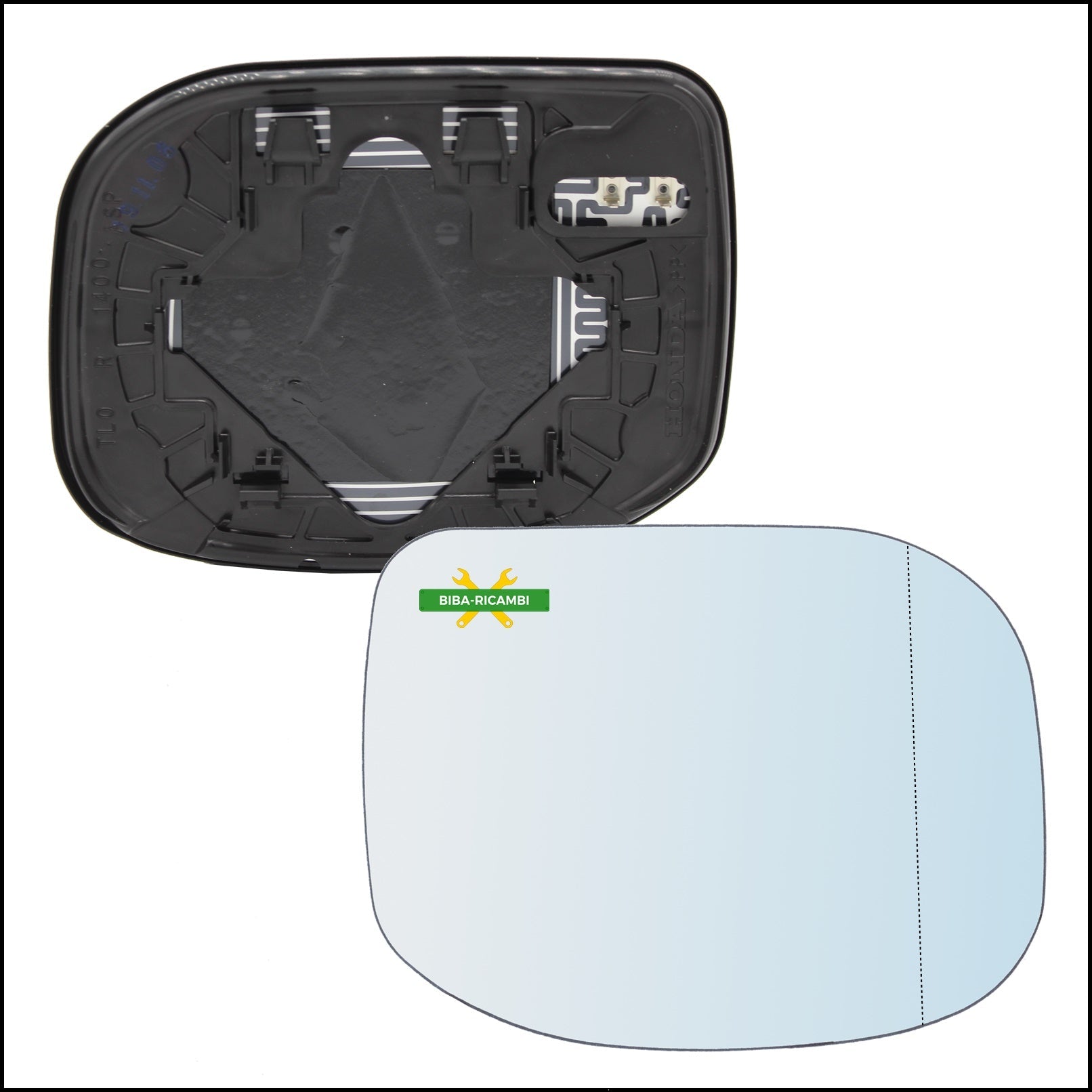 Piastra Specchio Retrovisore Asferica Termica Lato Dx-Passeggero Per Honda Accord VIII dal 2008> BIBA-RICAMBI