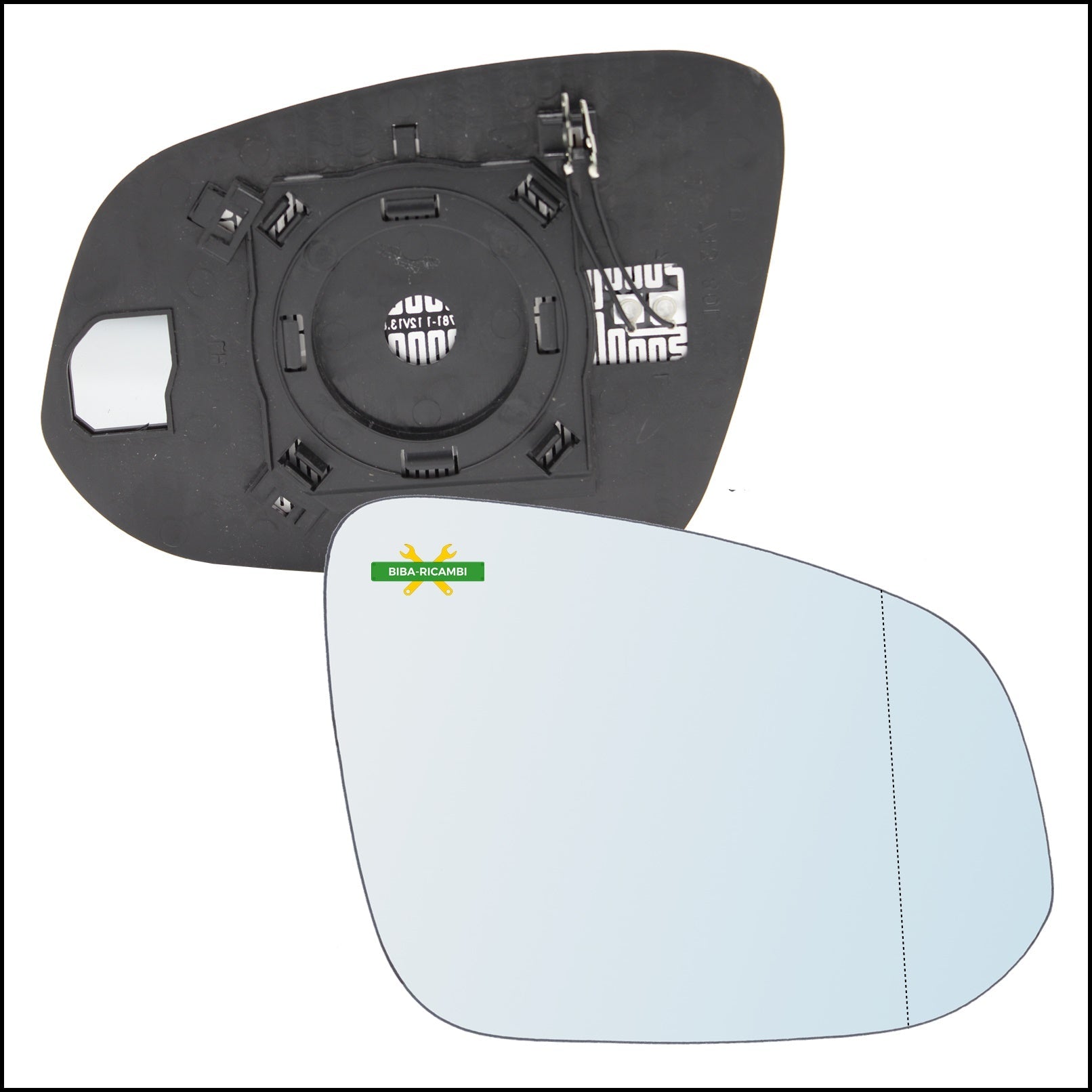 Piastra Specchio Retrovisore Termica Asferica Lato Dx-Passeggero Per Toyota Rav 4 IV (A4) dal 2012> (Attacco Quadrato) BIBA-RICAMBI