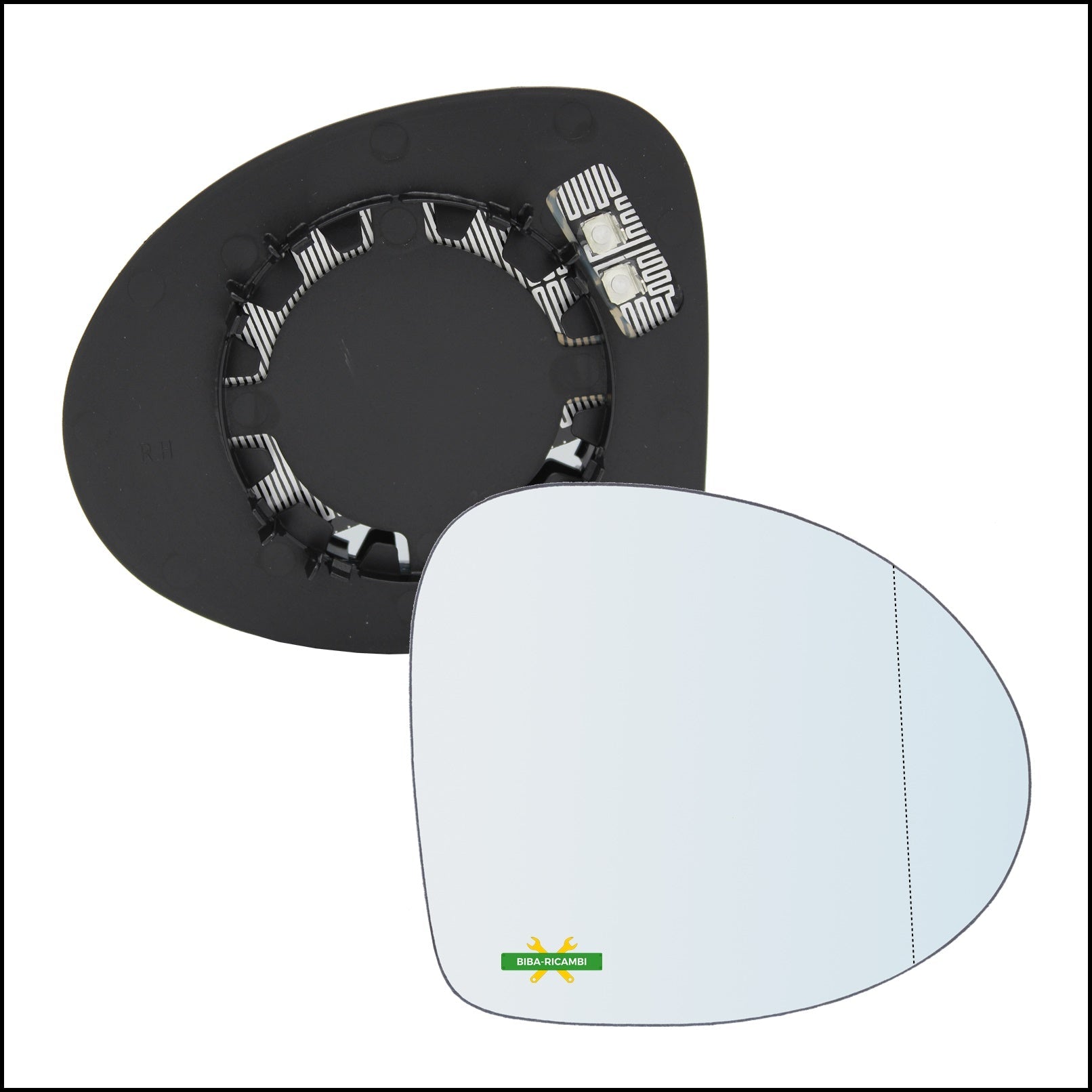 Piastra Specchio Retrovisore Termica Asferica Lato Dx-Passeggero Per Renault Twingo II (CN0) dal 2007> BIBA-RICAMBI