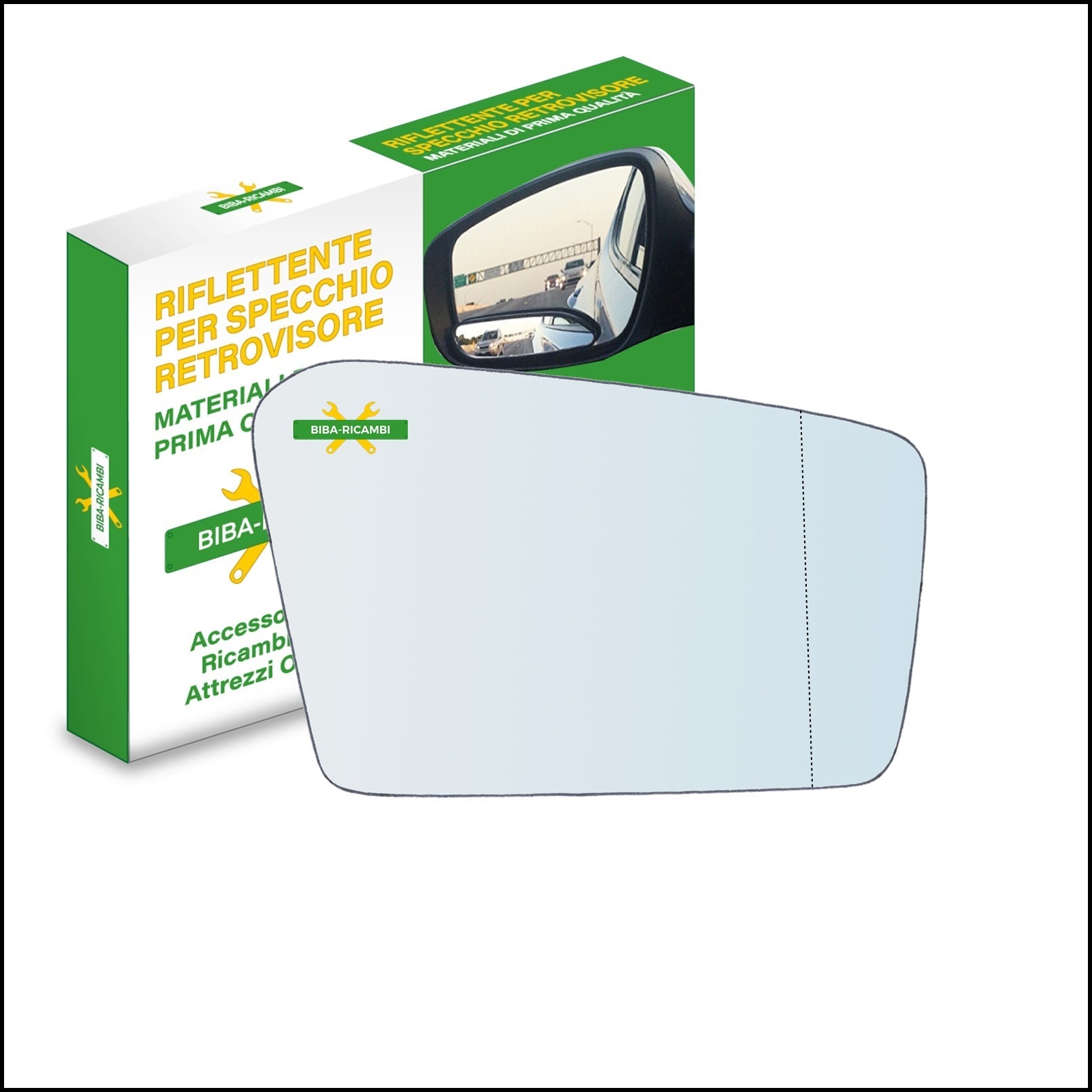 Vetro Specchio Retrovisore Asferico Lato DX Compatibile Per Peugeot 305 dal 1982-1988 BIBA-RICAMBI