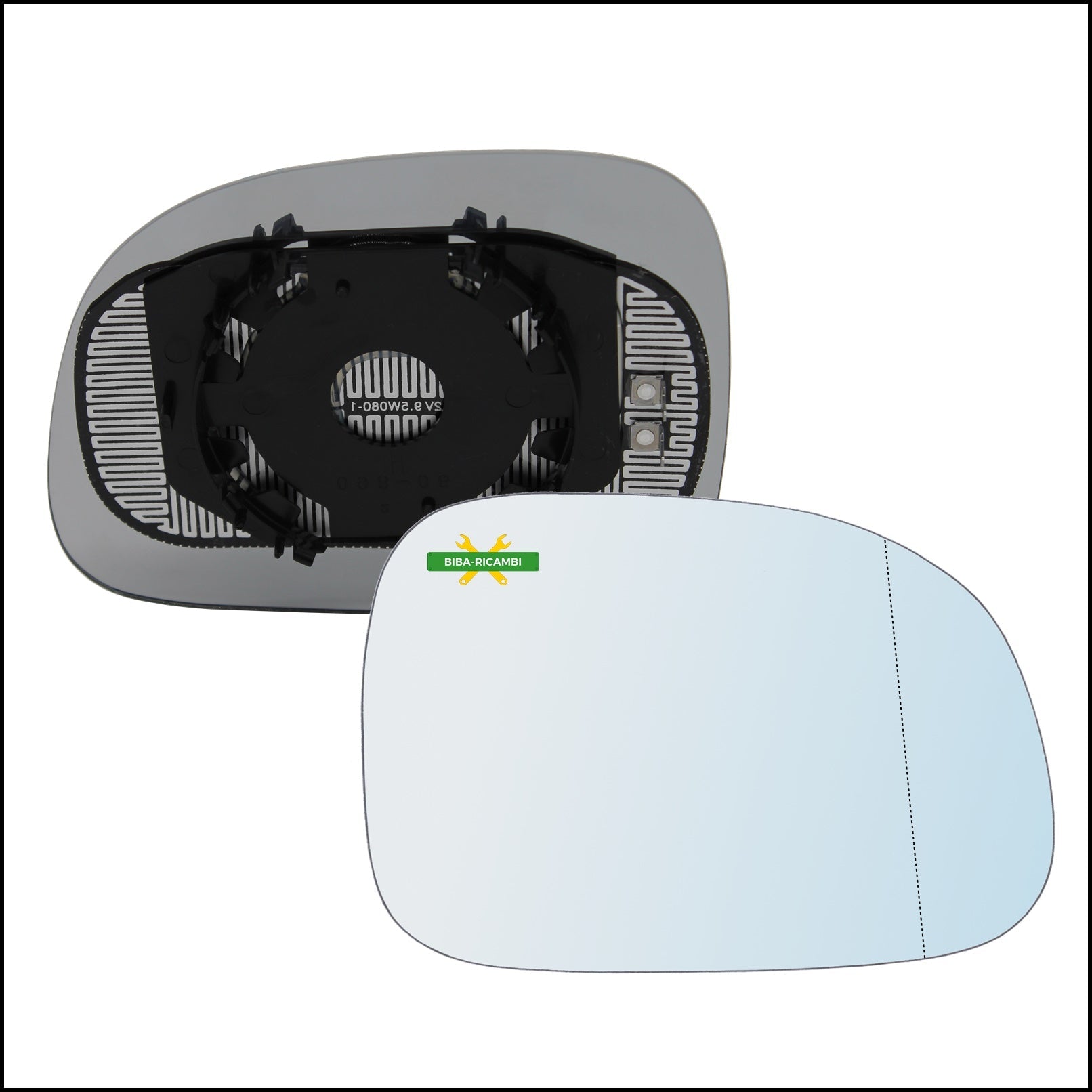 V. Piastra Specchio Retrovisore Termica Asferica Lato Dx-Passeggero Per Fiat Panda II (169) solo dal 2008> (Specchio piu Grande) BIBA-RICAMBI