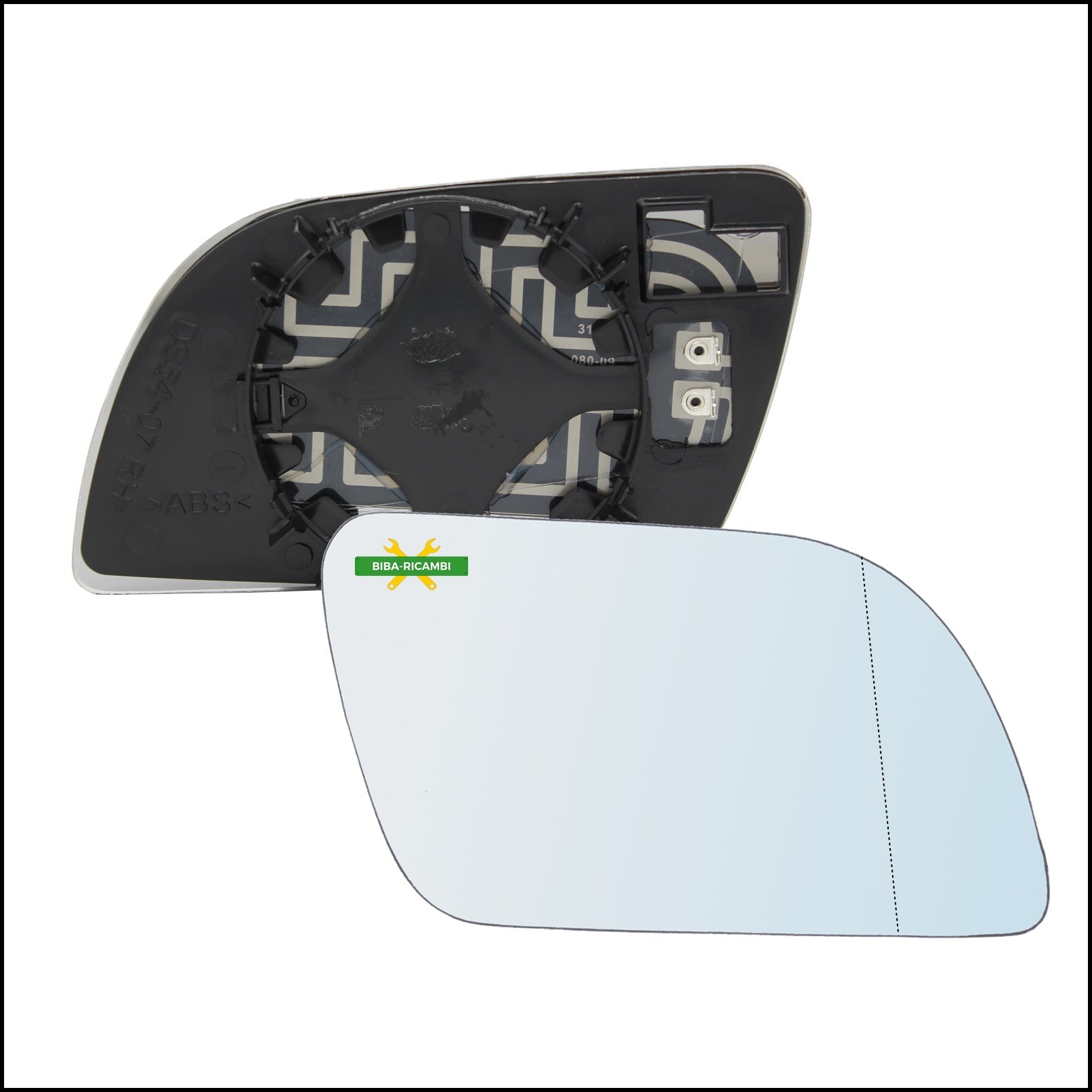 V. Piastra Retrovisore Termica Asferica Lato Dx-Passeggero Per Vw Polo (9N_) solo dal 2002-2005 BIBA-RICAMBI