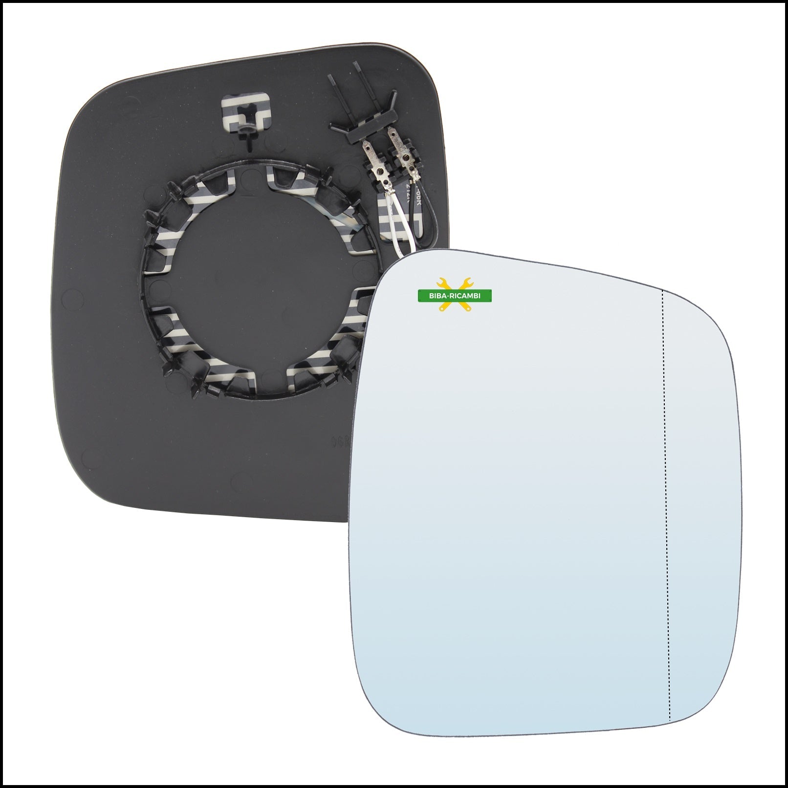 V. Piastra Specchio Retrovisore Termica Asferica Lato Dx-Passeggero BIBA-RICAMBI