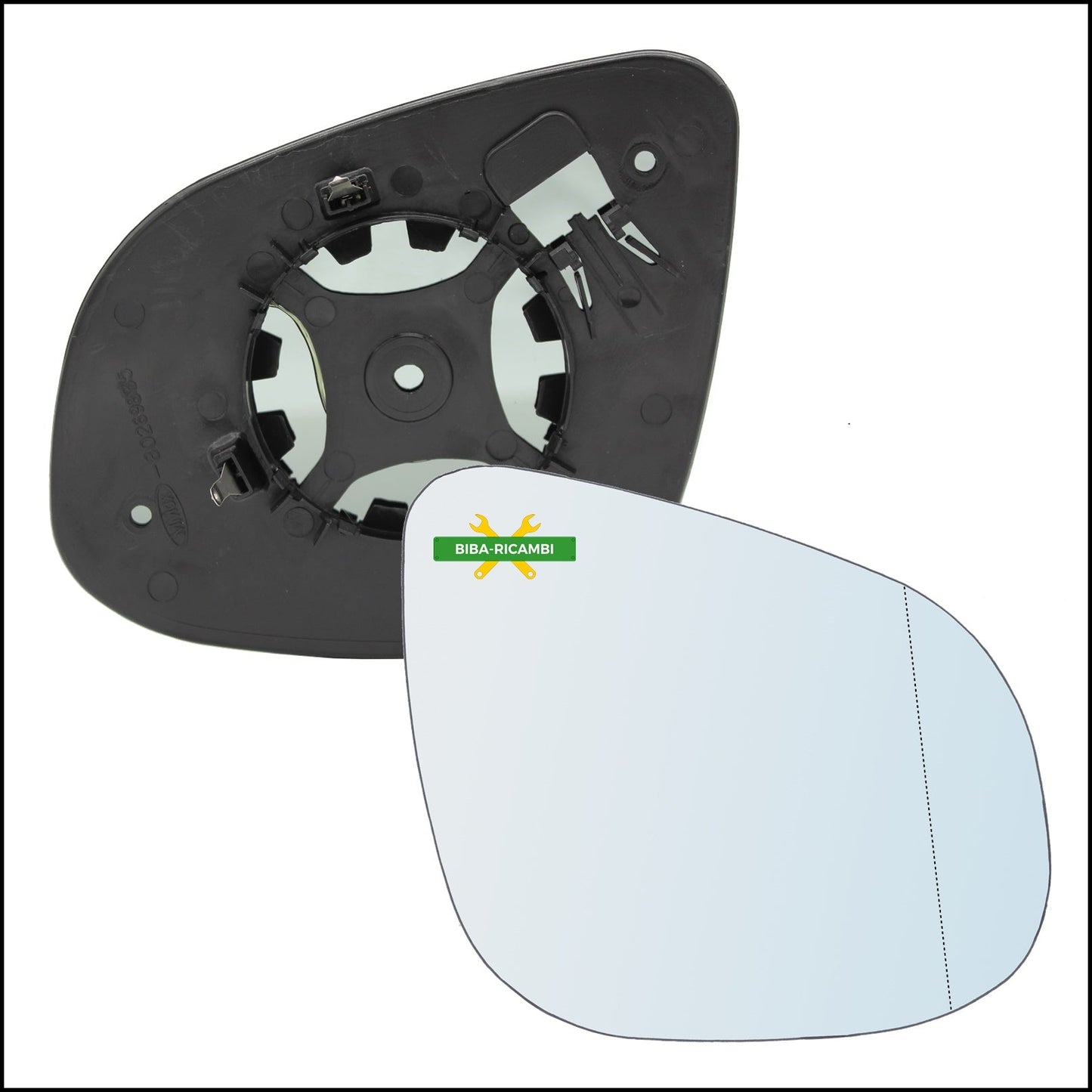 Piastra Specchio Retrovisore Asferica Lato Dx-Passeggero Per Renault Kangoo II (KW0/1) solo dal 2012> BIBA-RICAMBI