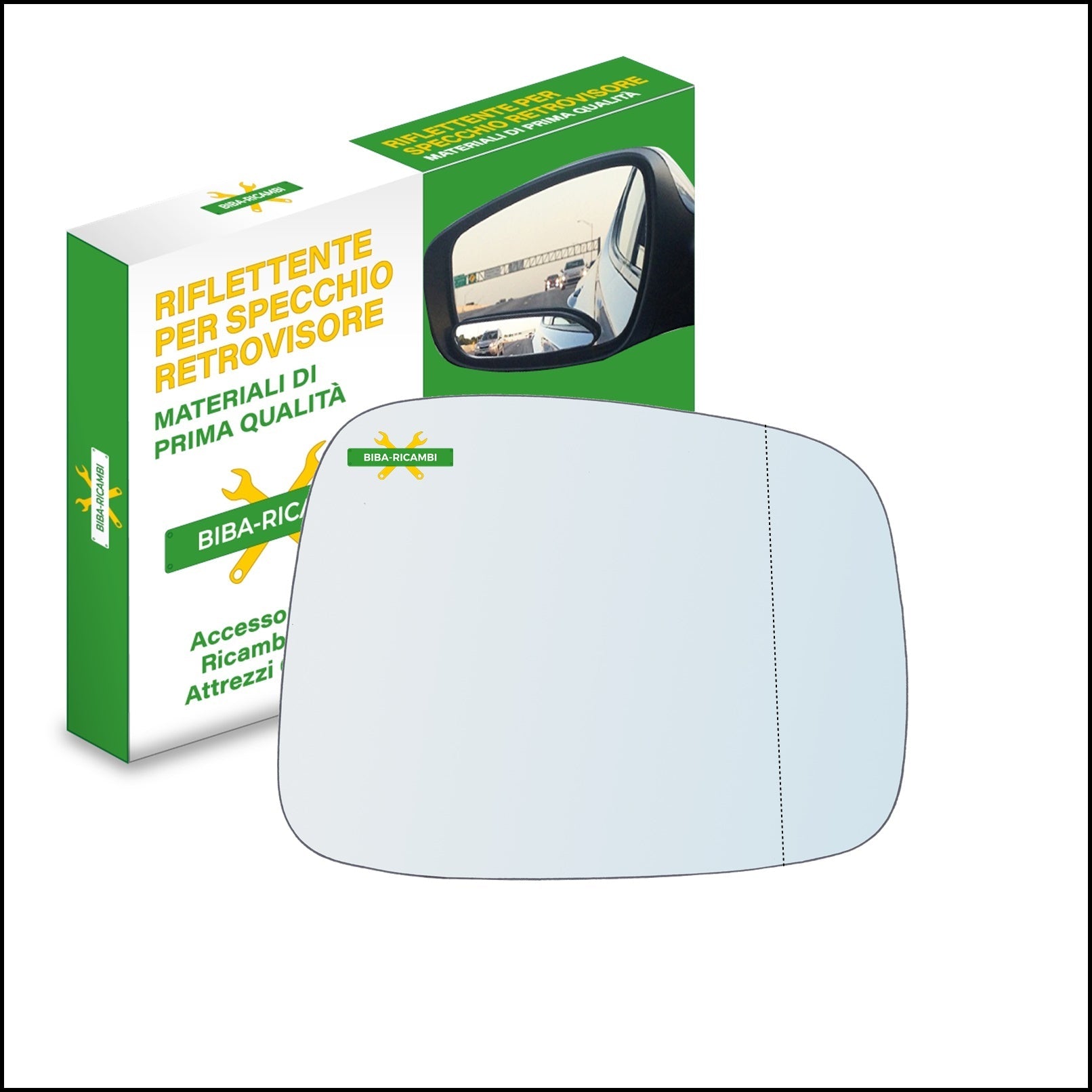 Vetro Specchio Retrovisore Asferico Lato Dx-Passeggero Per Opel Frontera B (U99) dal 1998-2004 BIBA-RICAMBI