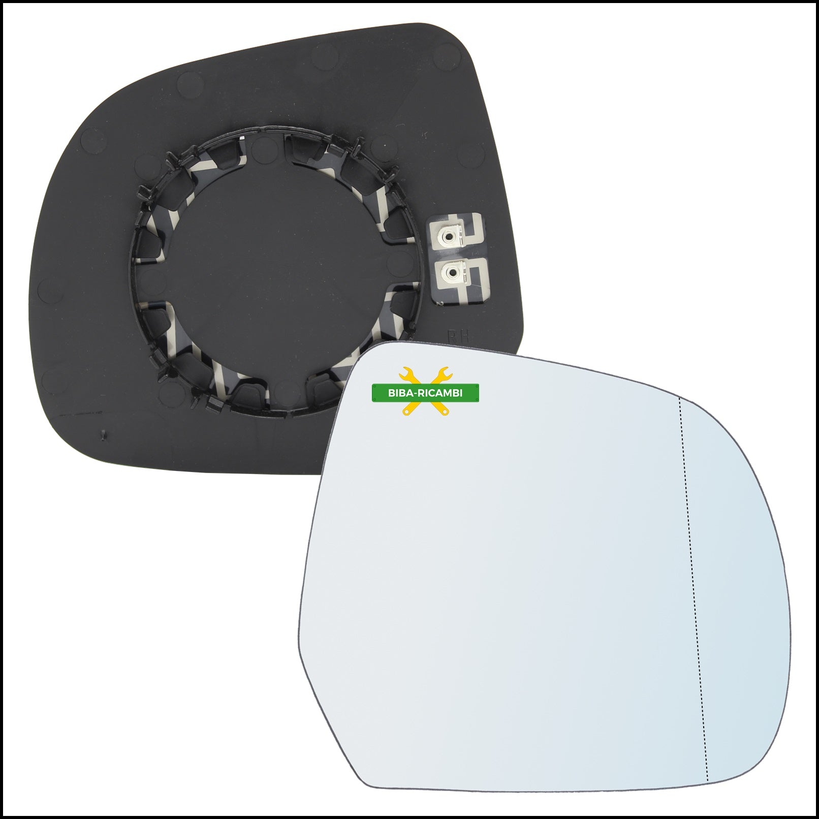 V. Piastra Retrovisore Termica Asferica Lato Dx-Passeggero Per Dacia Duster I solo dal 2010-2014 BIBA-RICAMBI
