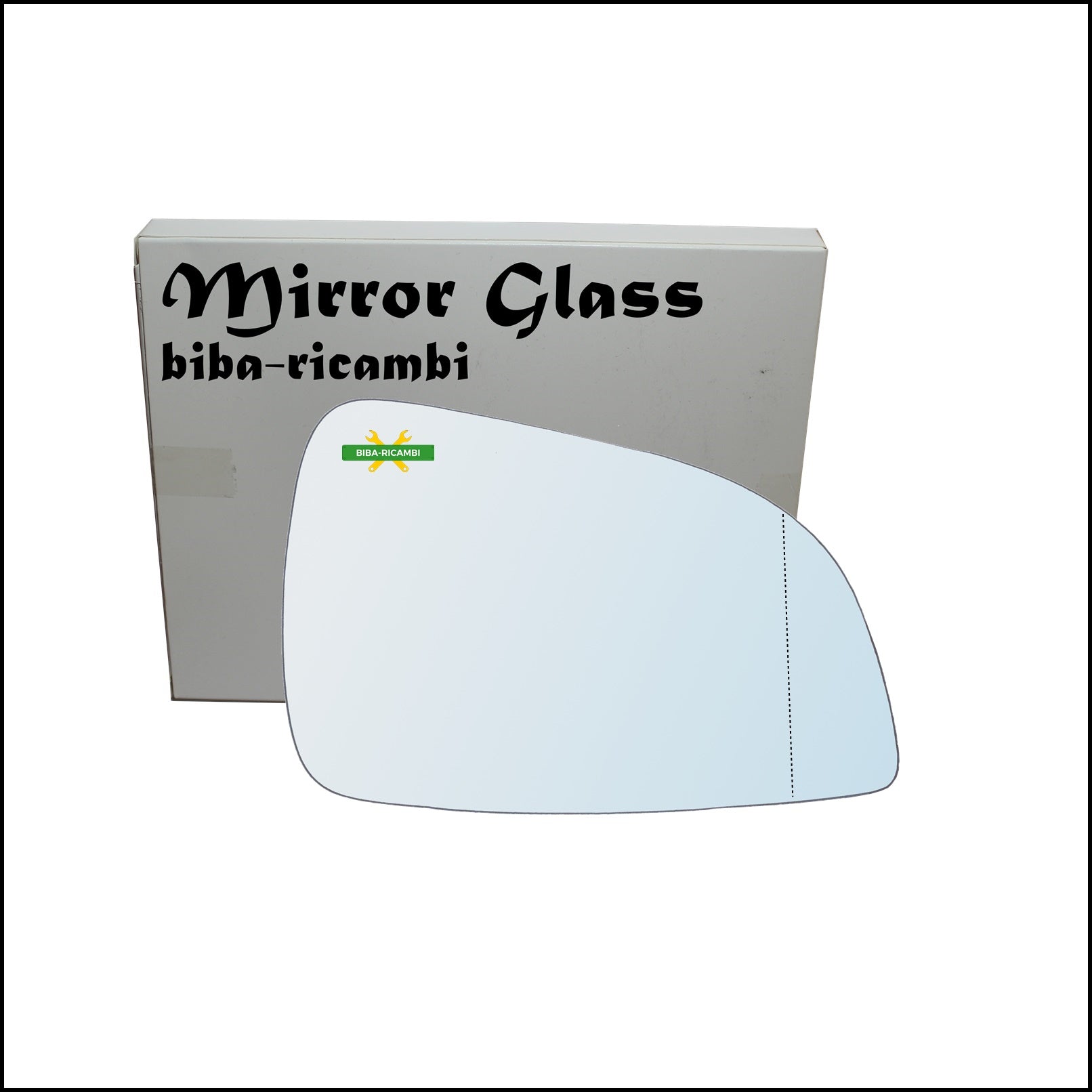 Vetro Specchio Retrovisore Cromato Asferico Lato Dx-Passeggero Per Opel Astra H (A04) solo dal 2009-2011 (specchio grande) BIBA-RICAMBI