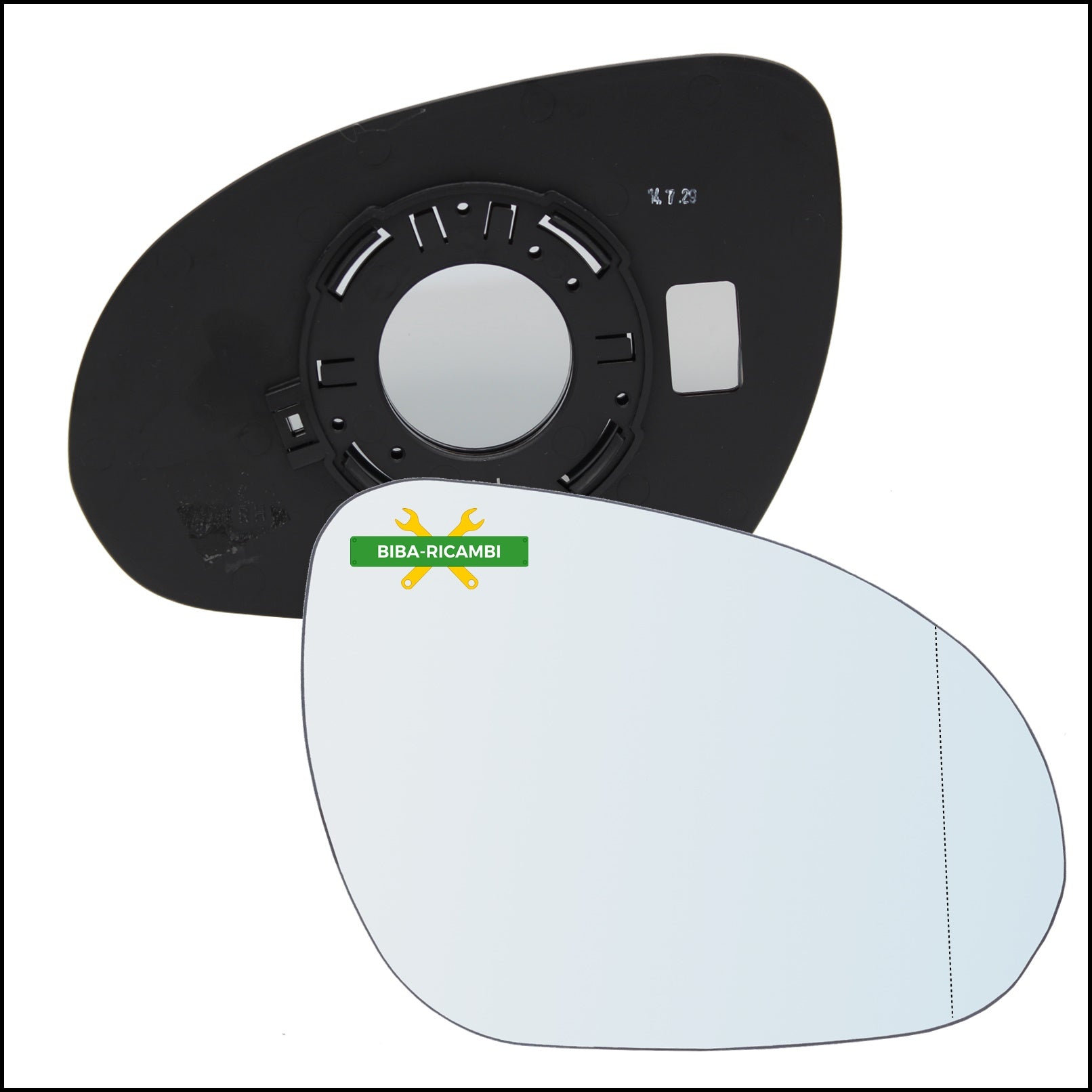 Piastra Retrovisore Asferica Lato Dx-Passeggero Per Hyundai i30 I (FD) dal 2007-2010 BIBA-RICAMBI