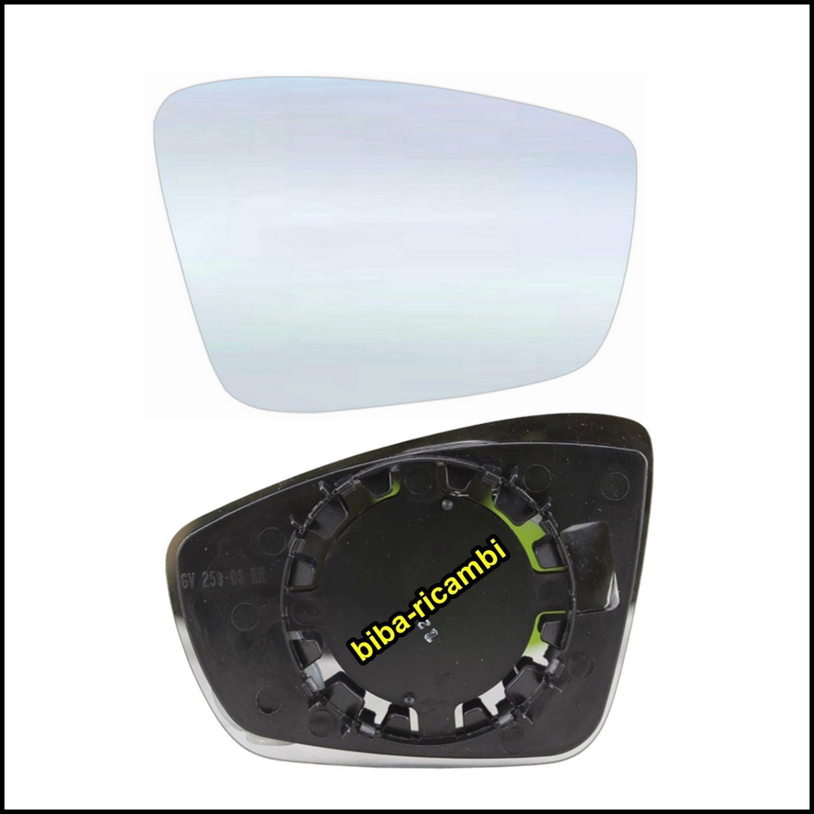 Piastra Specchio Retrovisore Lato Dx-Passeggero Per Volkswagen UP (121) dal 2011> BIBA-RICAMBI