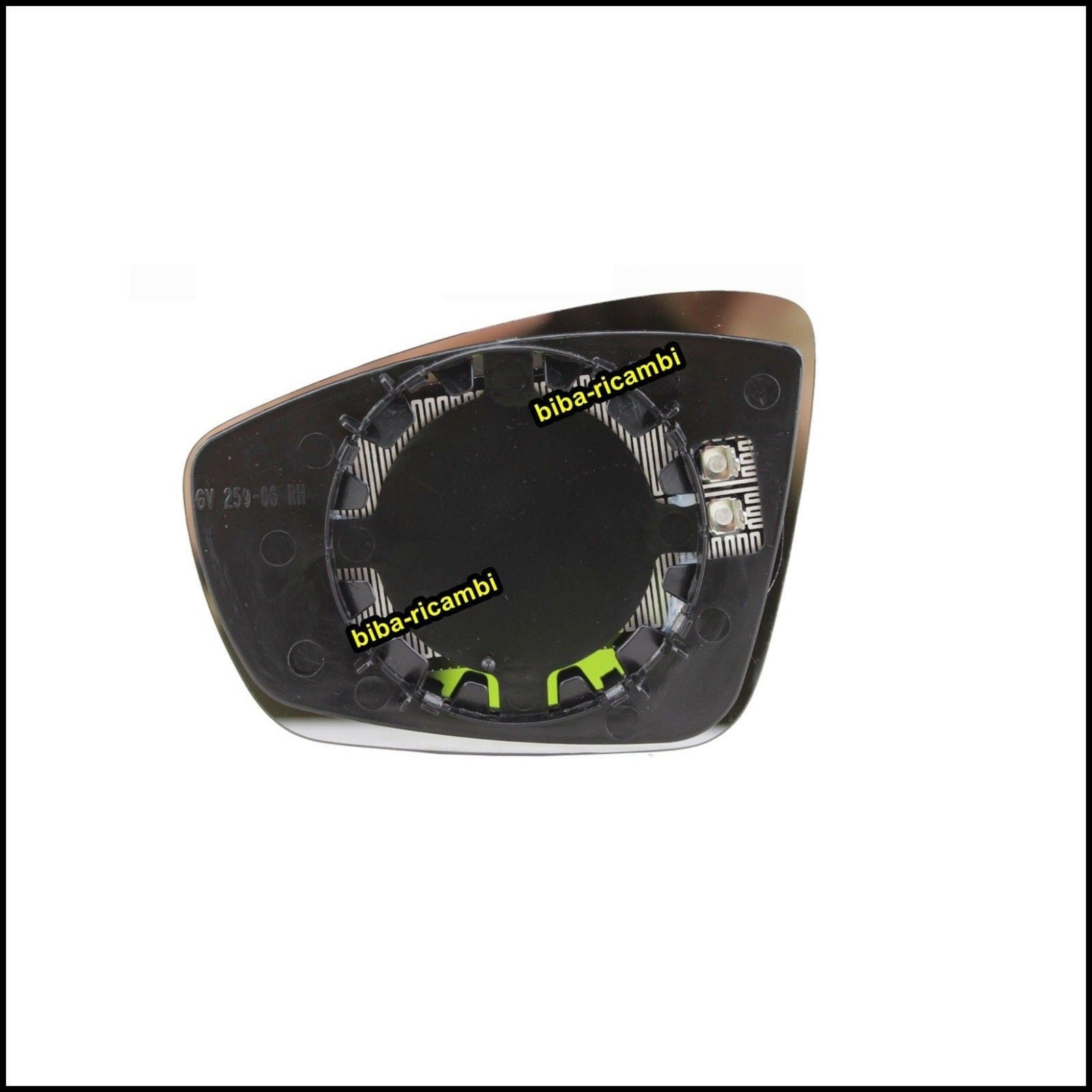 Piastra Specchio Retrovisore Termica Lato Dx-Passeggero Per Volkswagen UP (121) dal 2011> BIBA-RICAMBI