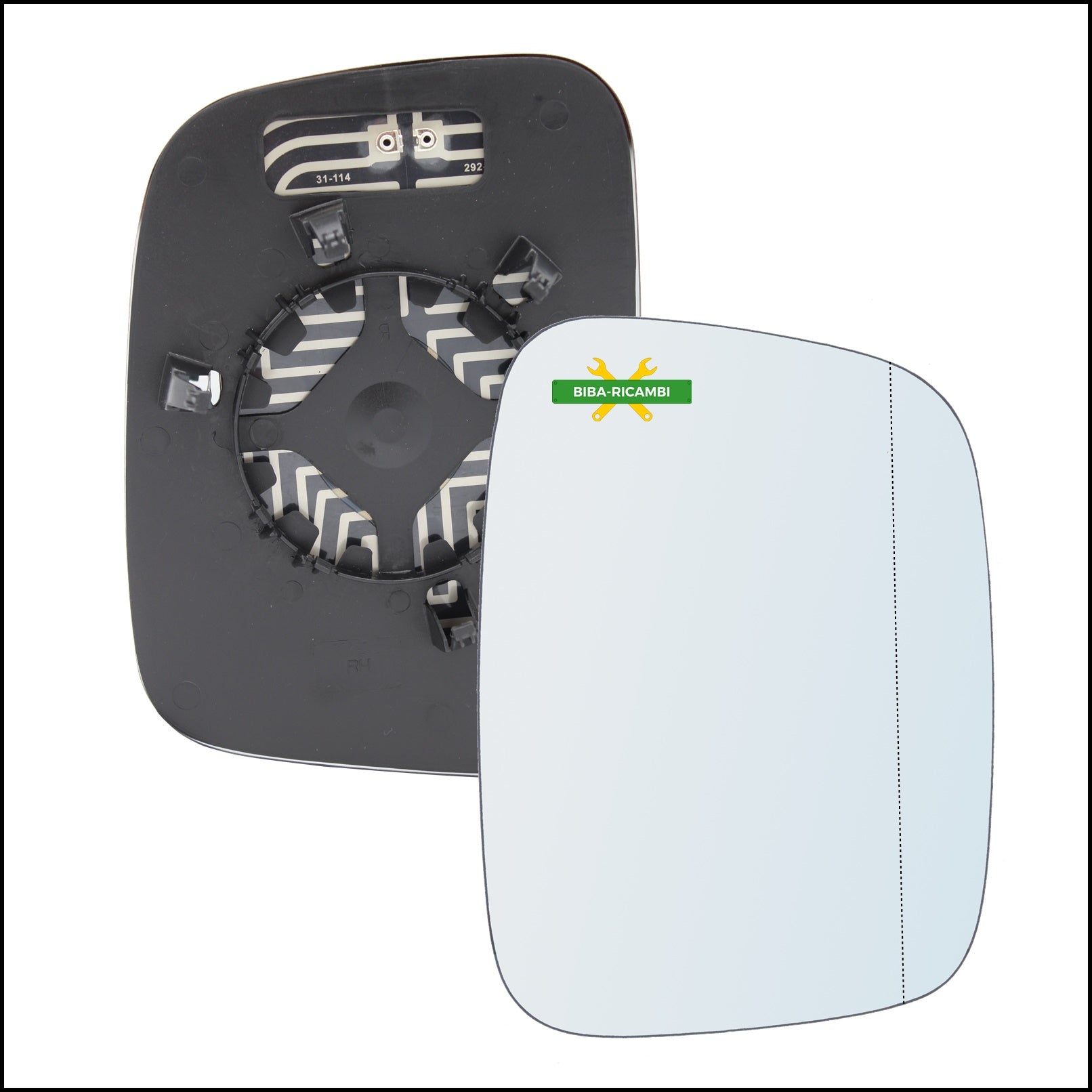 Piastra Retrovisore Termica Asferica Lato Dx-Passeggero Per Volkswagen Transporter T5 solo dal 2004-2009 BIBA-RICAMBI