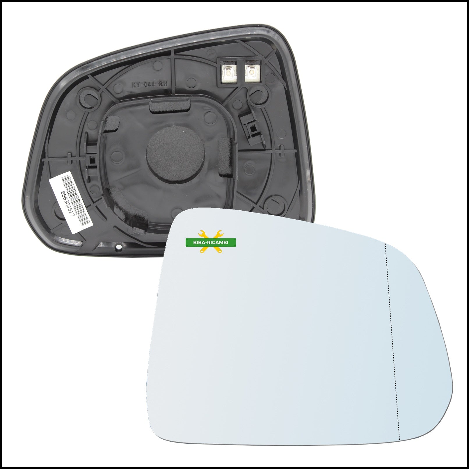 V. Piastra Retrovisore Termica Asferica Lato Dx-Passeggero Per Chevrolet Captiva (C100) dal 2006> BIBA-RICAMBI