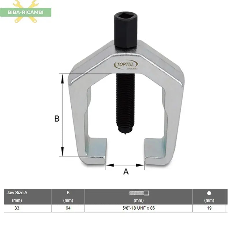 Estrattore per bracci e testine sterzo professionale marca Toptul TOPTUL