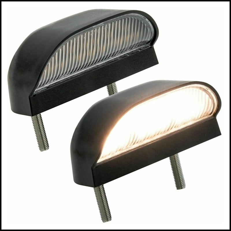 COPPIA FANALINI LUCI TARGA UNIVERSALI 12-24V CON LUCE CALDA BIBA-RICAMBI